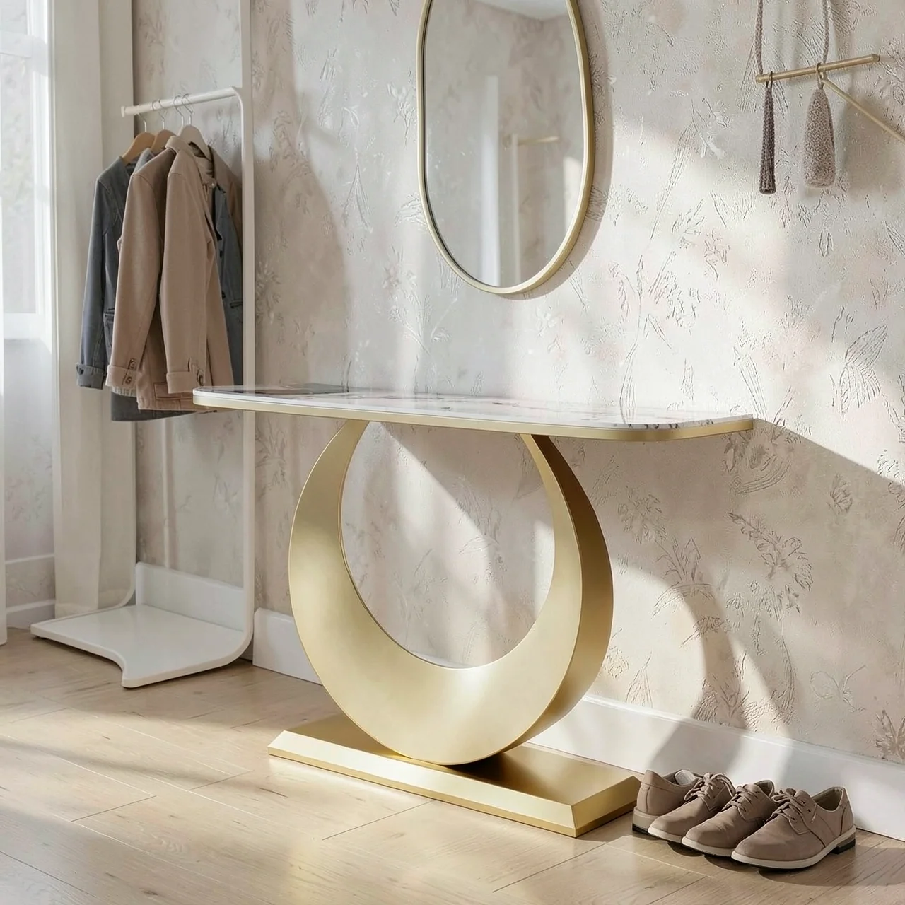Консольный стол пандора золотой каркас 150x30x80