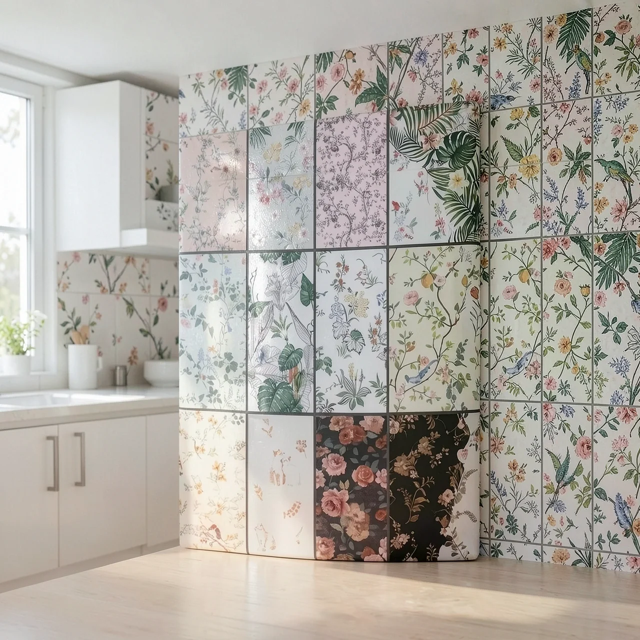 Плитка настенная Попугаи и колибри 400×800