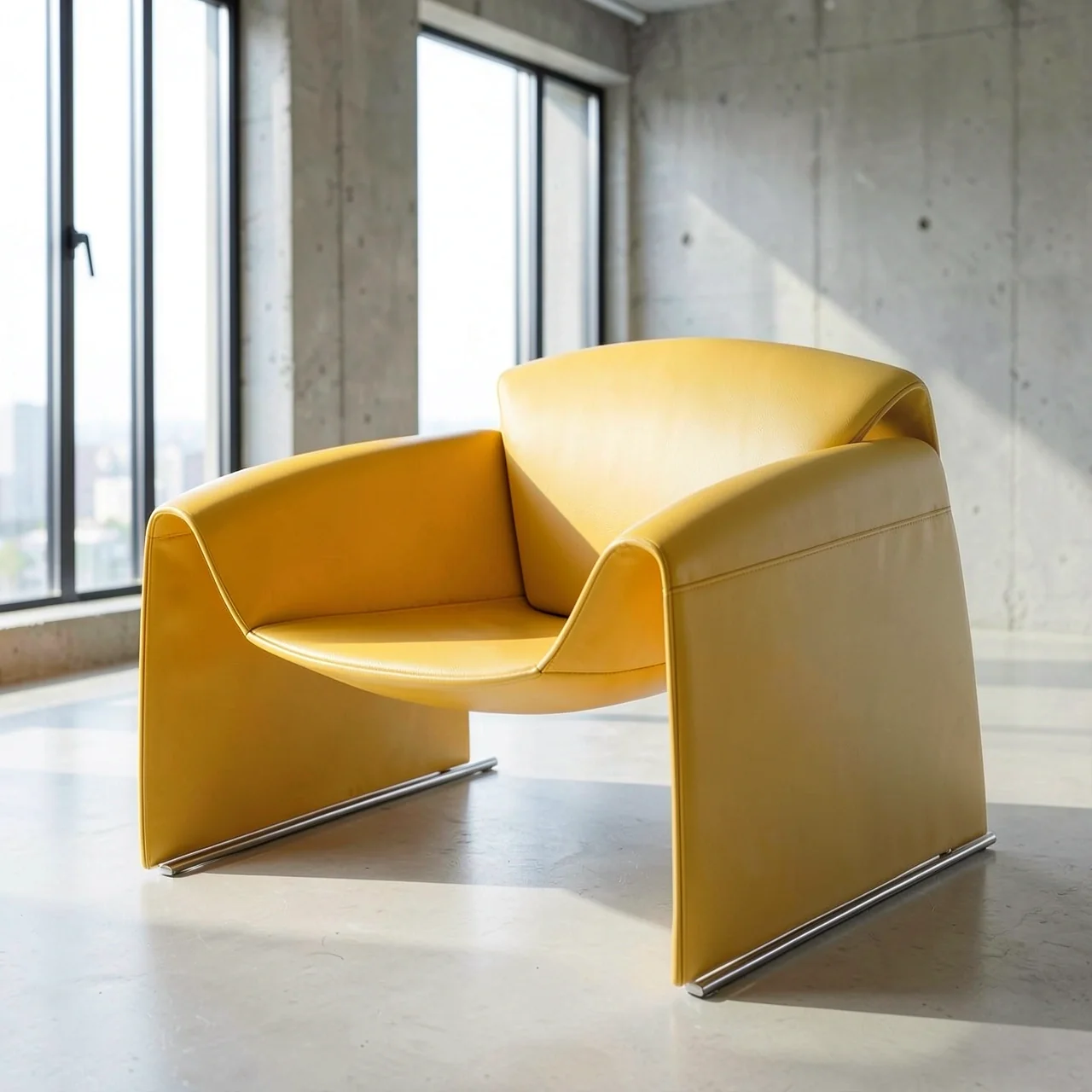 Кресло-диван Zuozuo Sofa желтая кожа