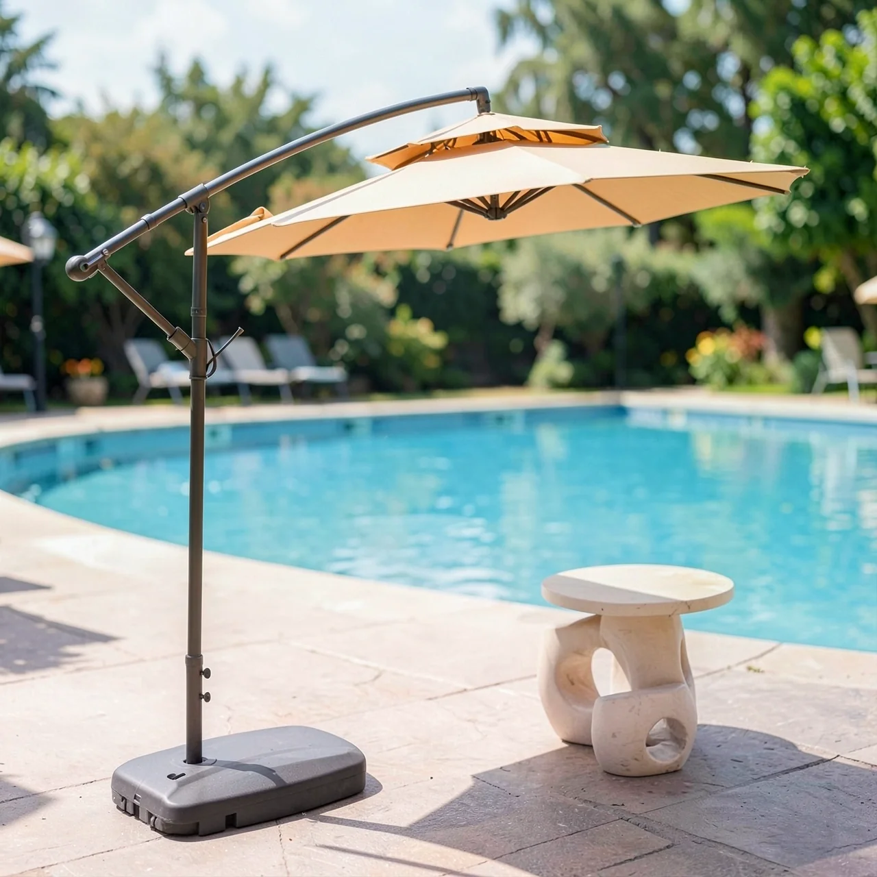 Зонт садовый Outing Банан каки 2.7м двуслойный с основанием