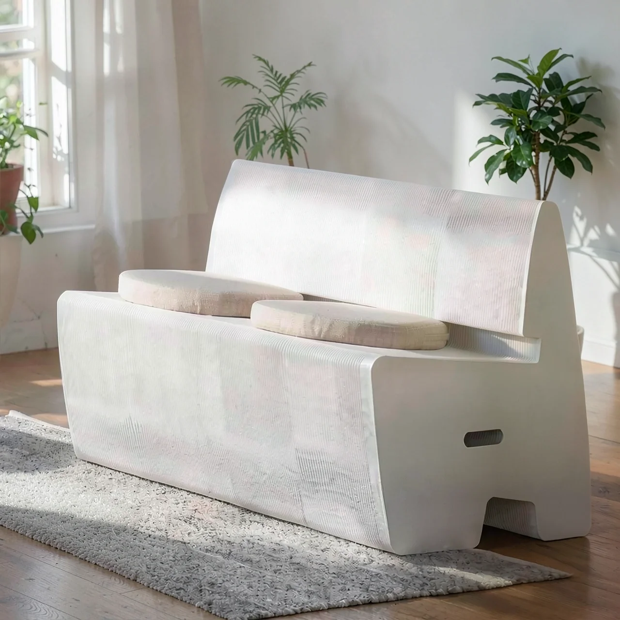 Складной стул-диван трехместный коричневый увеличенный
