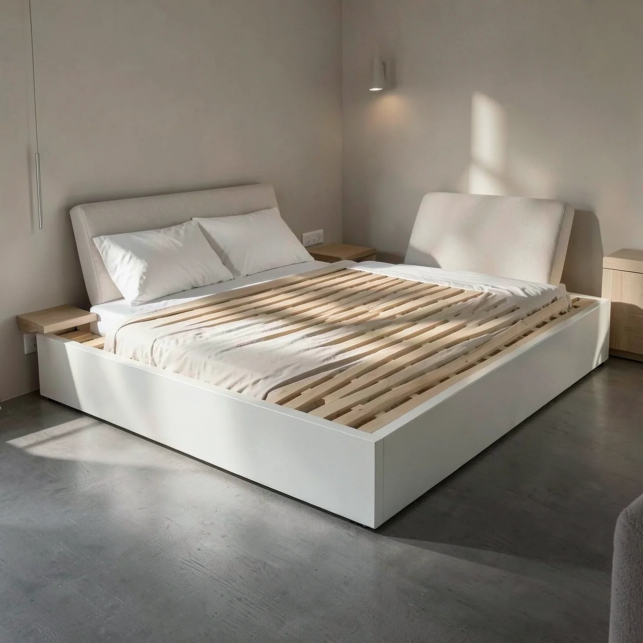 Кровать-татами белая 16см 1.5x2м