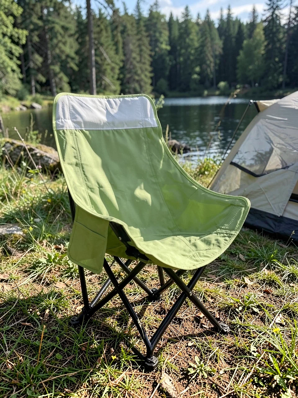Стул кемпинговый Moon Chair с высоким подголовником зеленый
