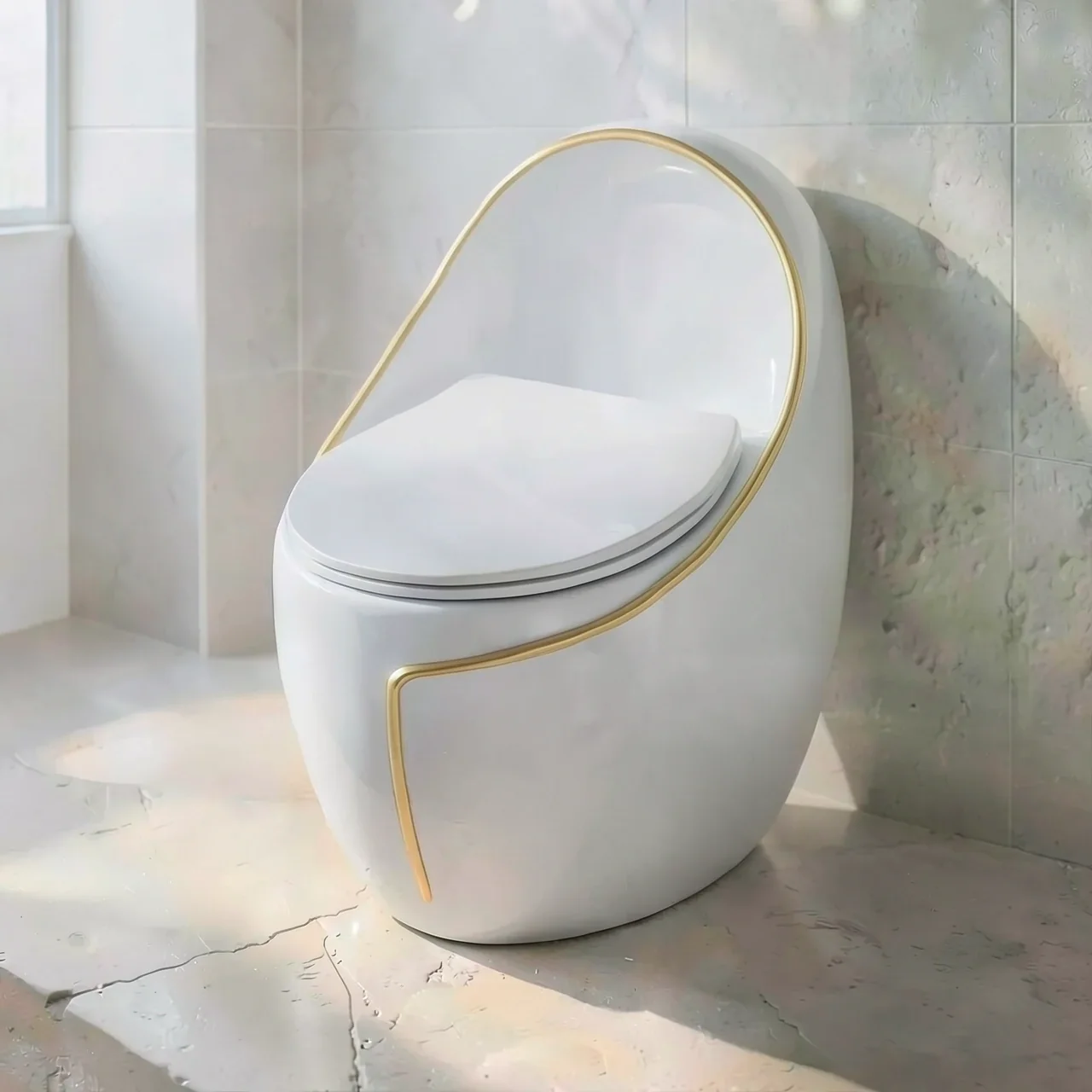 Унитаз Imperial Crown Egg Qingsam глянцевый белый
