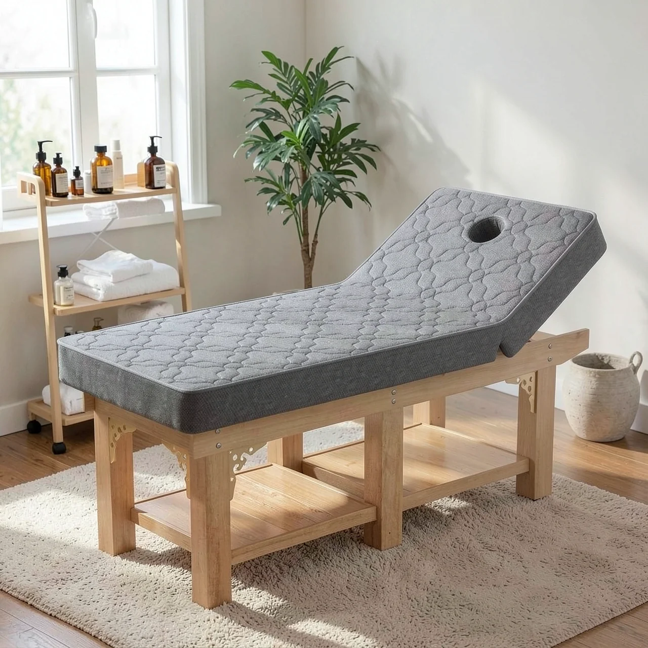 Кушетка косметологическая 185x70 серая латекс 6 опор