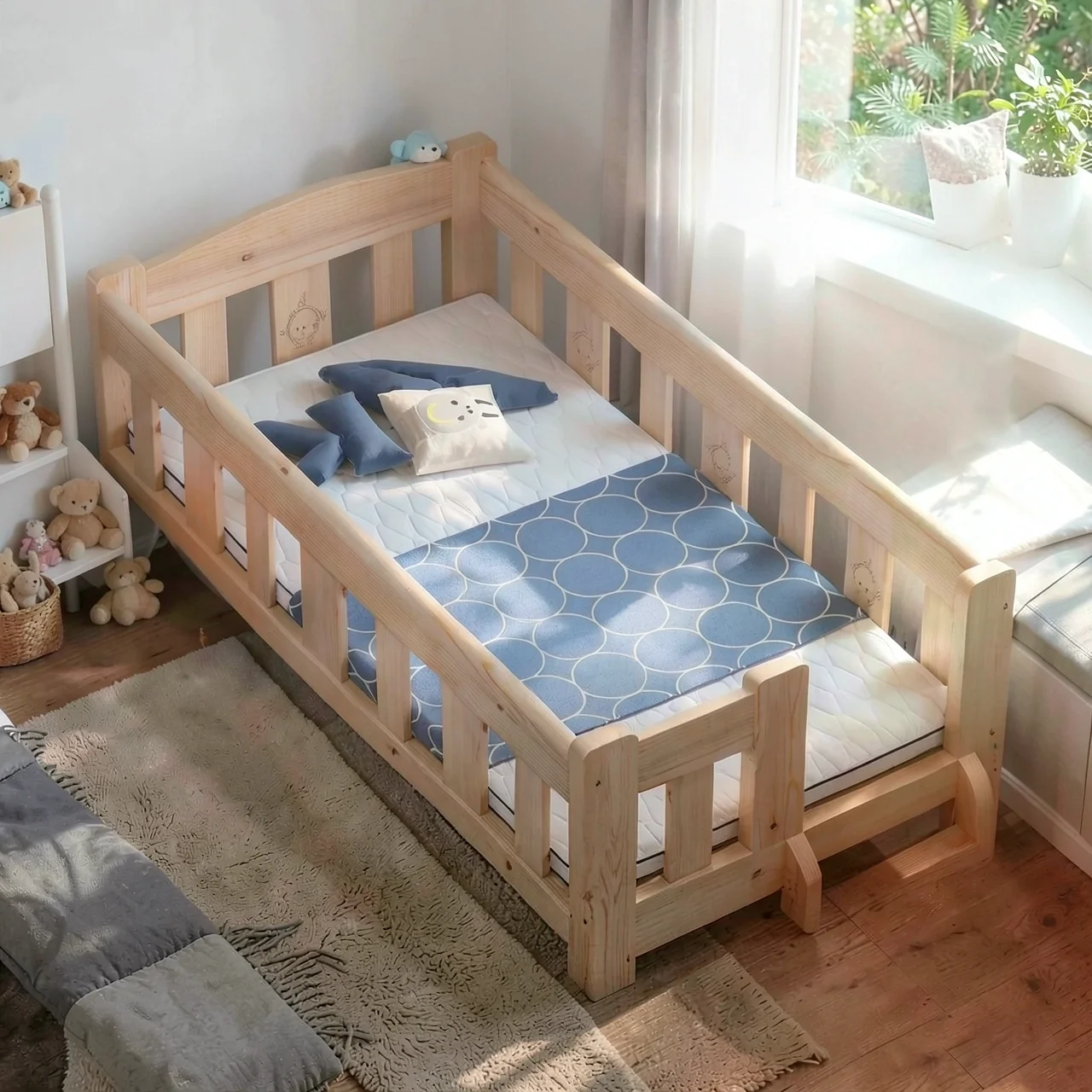 Кроватка приставная 120x60 см с барьером