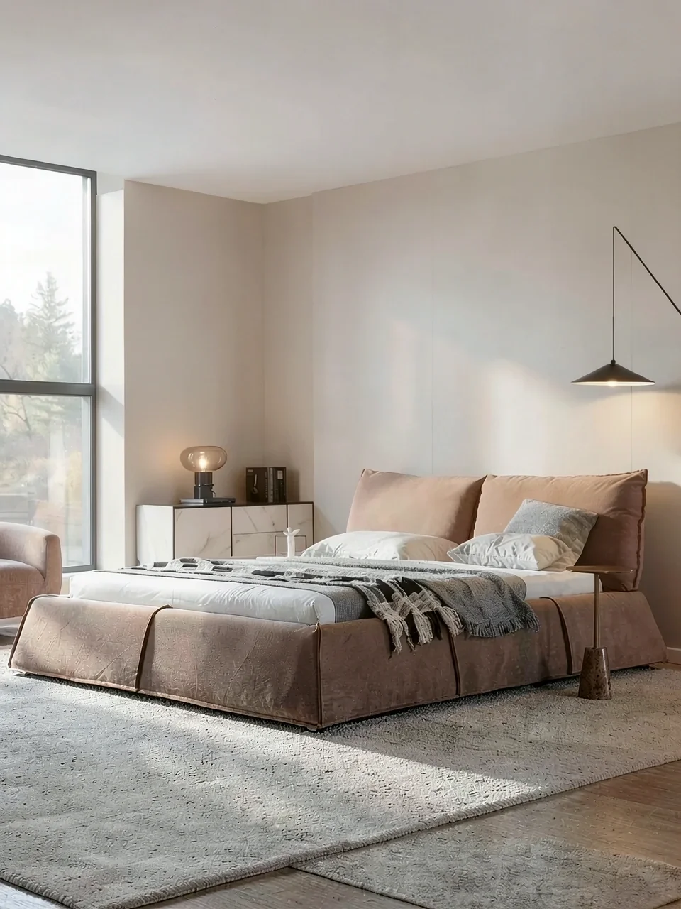 Кровать двуспальная Erishe 6155#MXE
