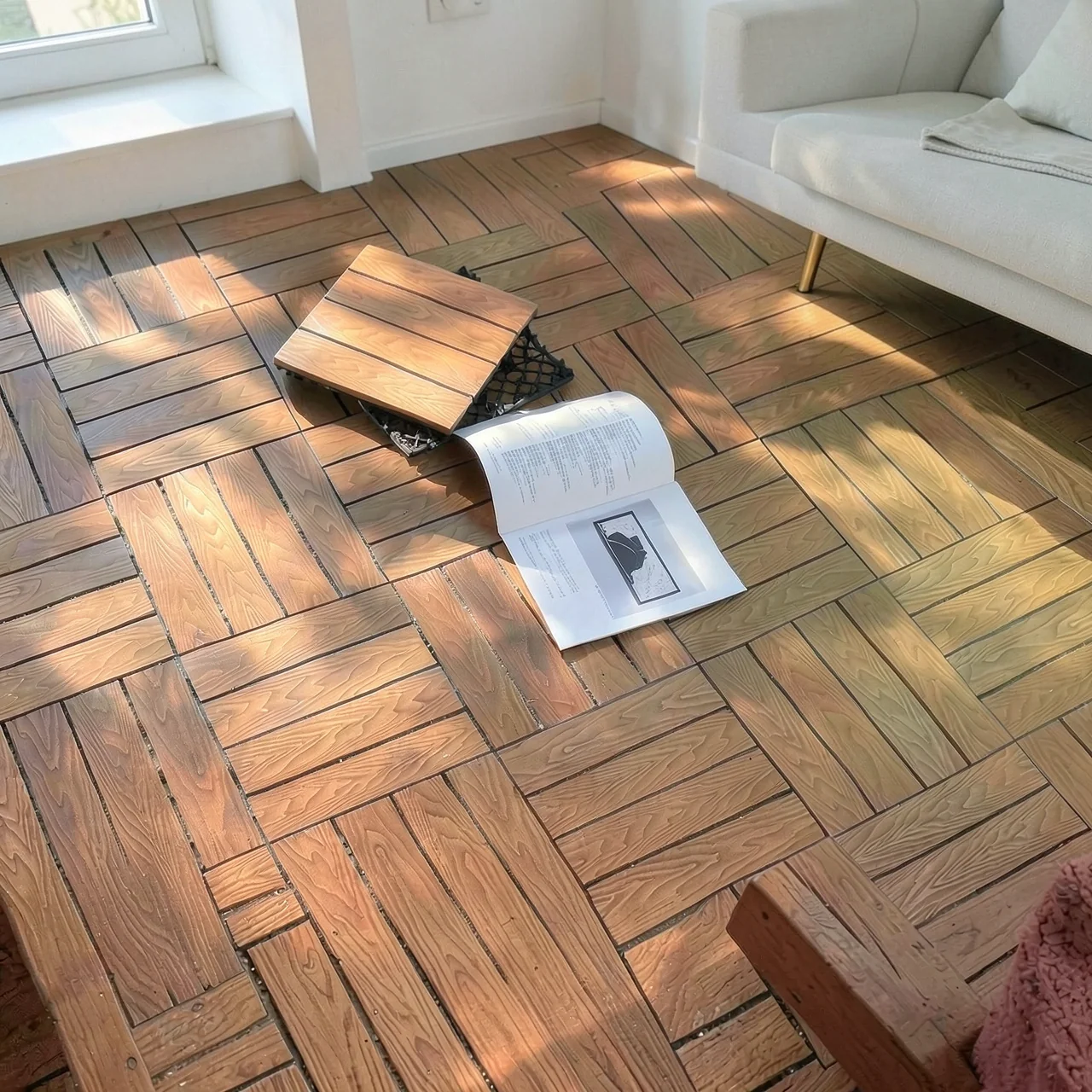 Террасная доска ДПК красное дерево 3D-рельеф 30x30