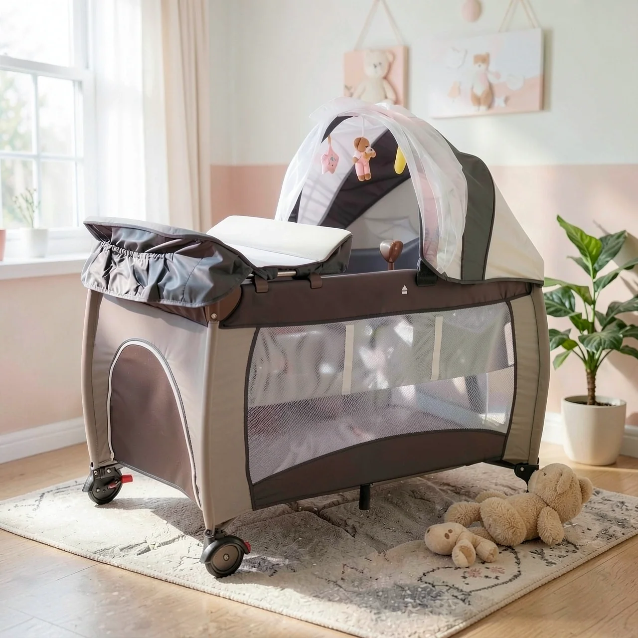 Детская кроватка MamaKids кофейная