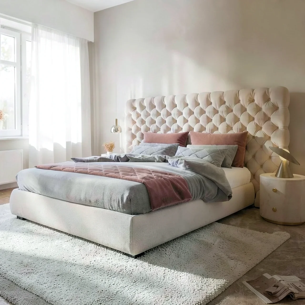 Кровать Beverly 200x200 с тумбой