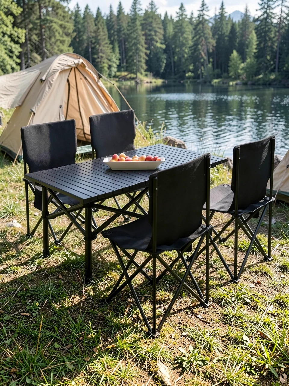 Комплект Other Home стол черный 120см и 4 стула