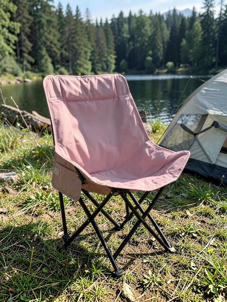 Стул кемпинговый Moon Chair с высоким подголовником розовый