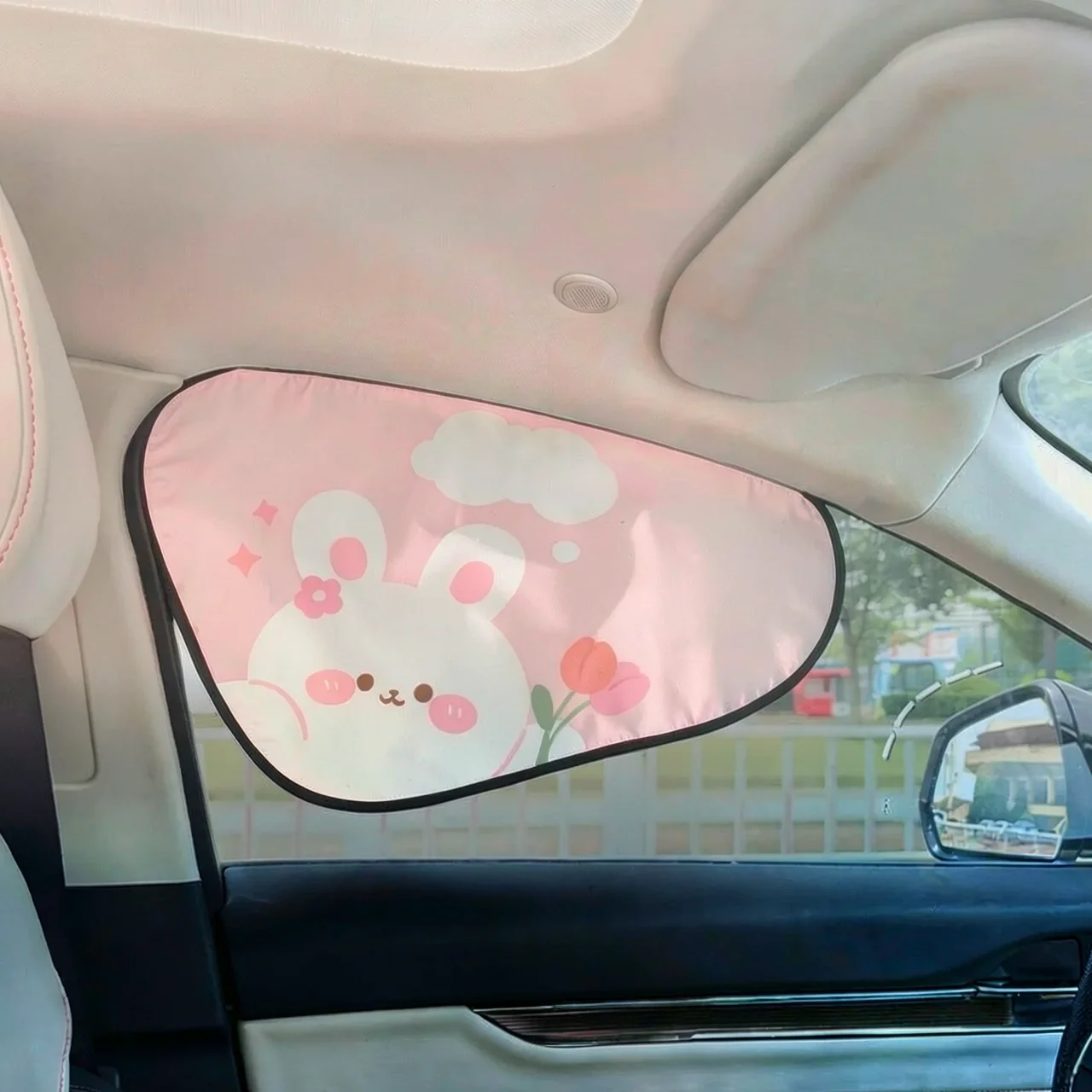 Шторки солнцезащитные тюльпаны кролик пассажирская