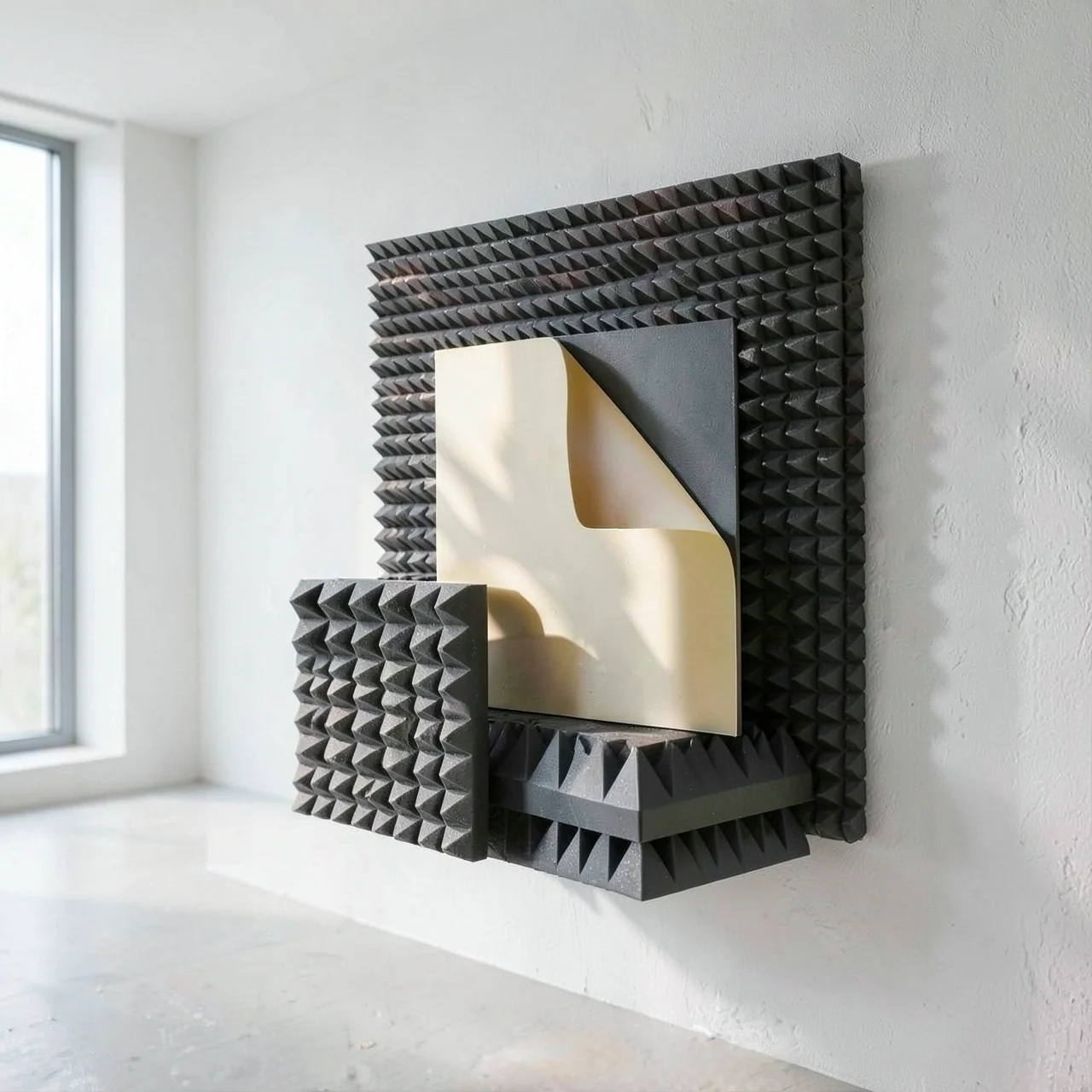Поролон акустический 50x50x8 плотность 25 с клеем