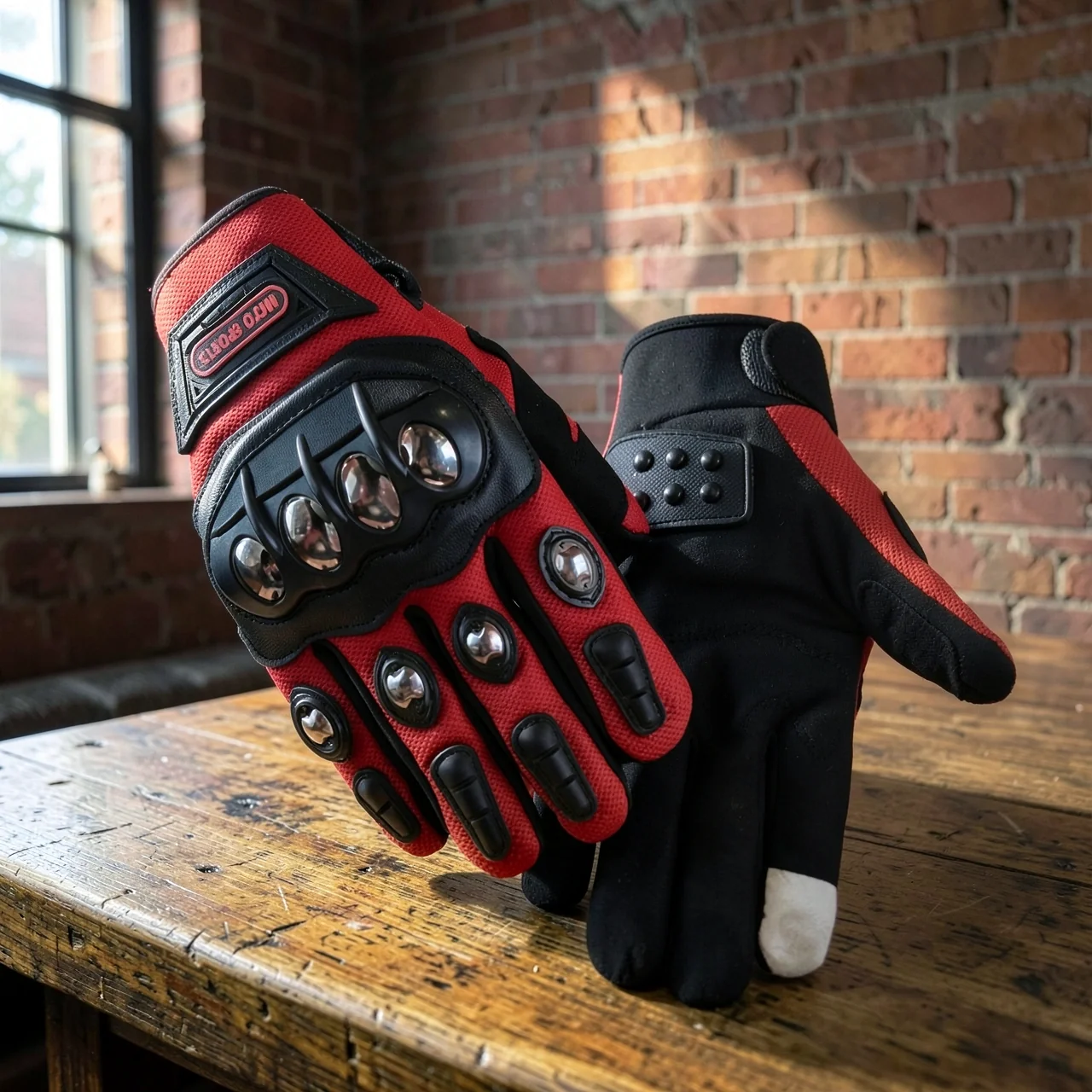 Защитные перчатки Moto Sport красные полноразмерные