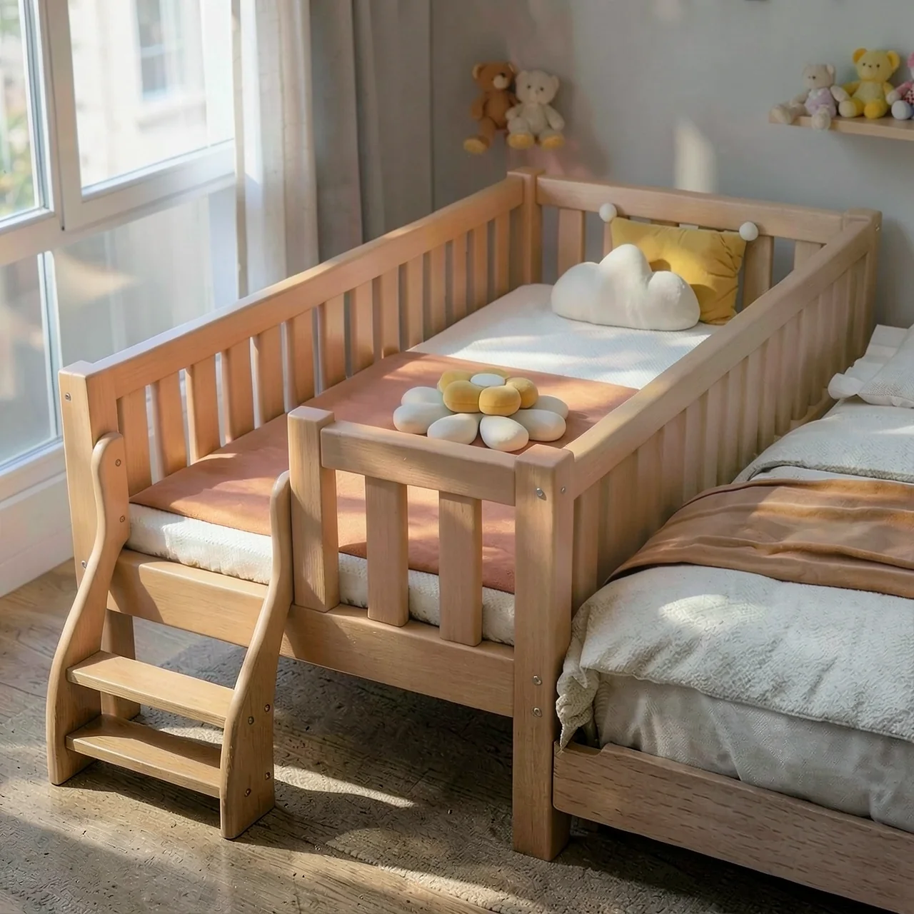Кроватка 150x70 см 2 борта с матрасом воздух 10см