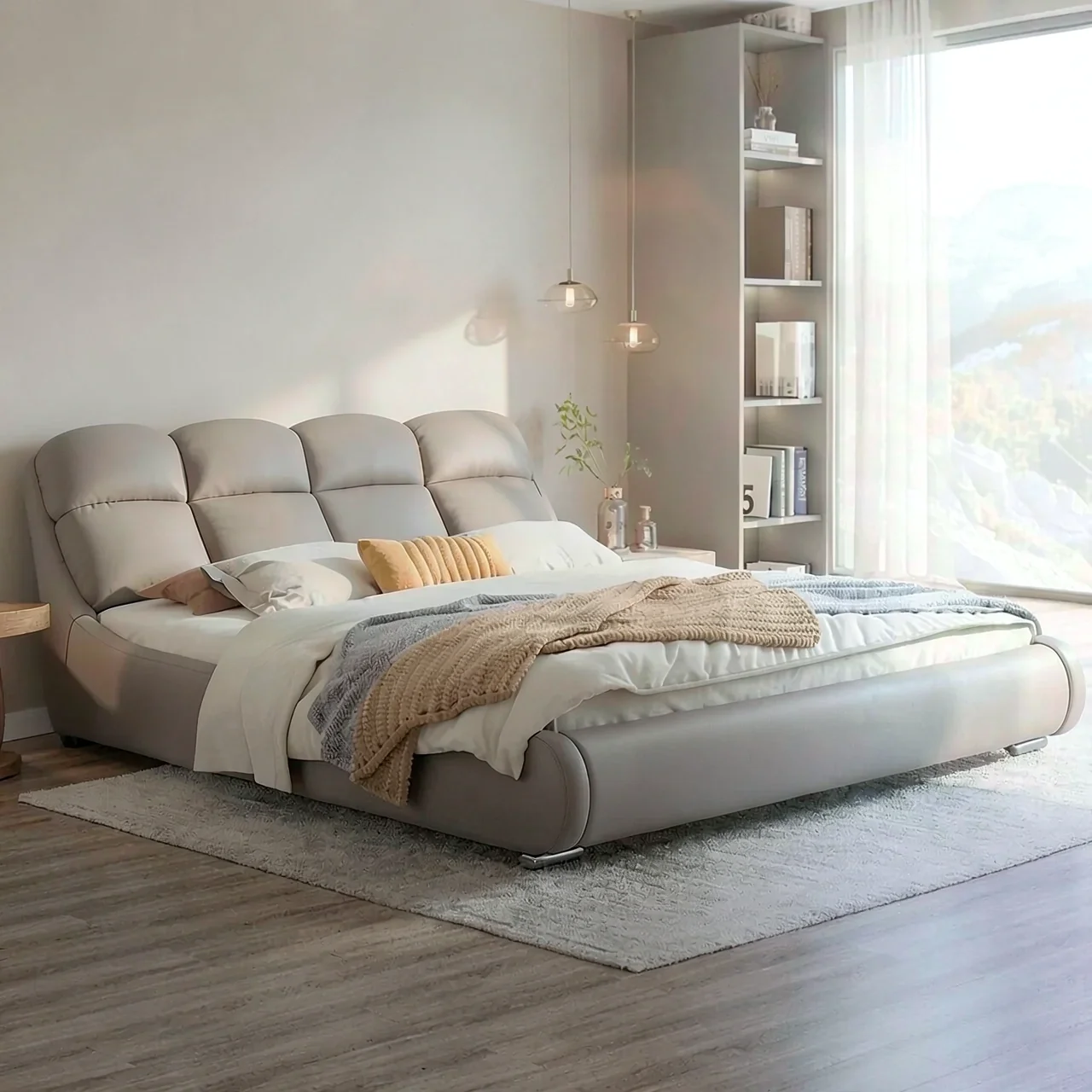Кровать двуспальная 1500x2000 газлифт +2 тумбы