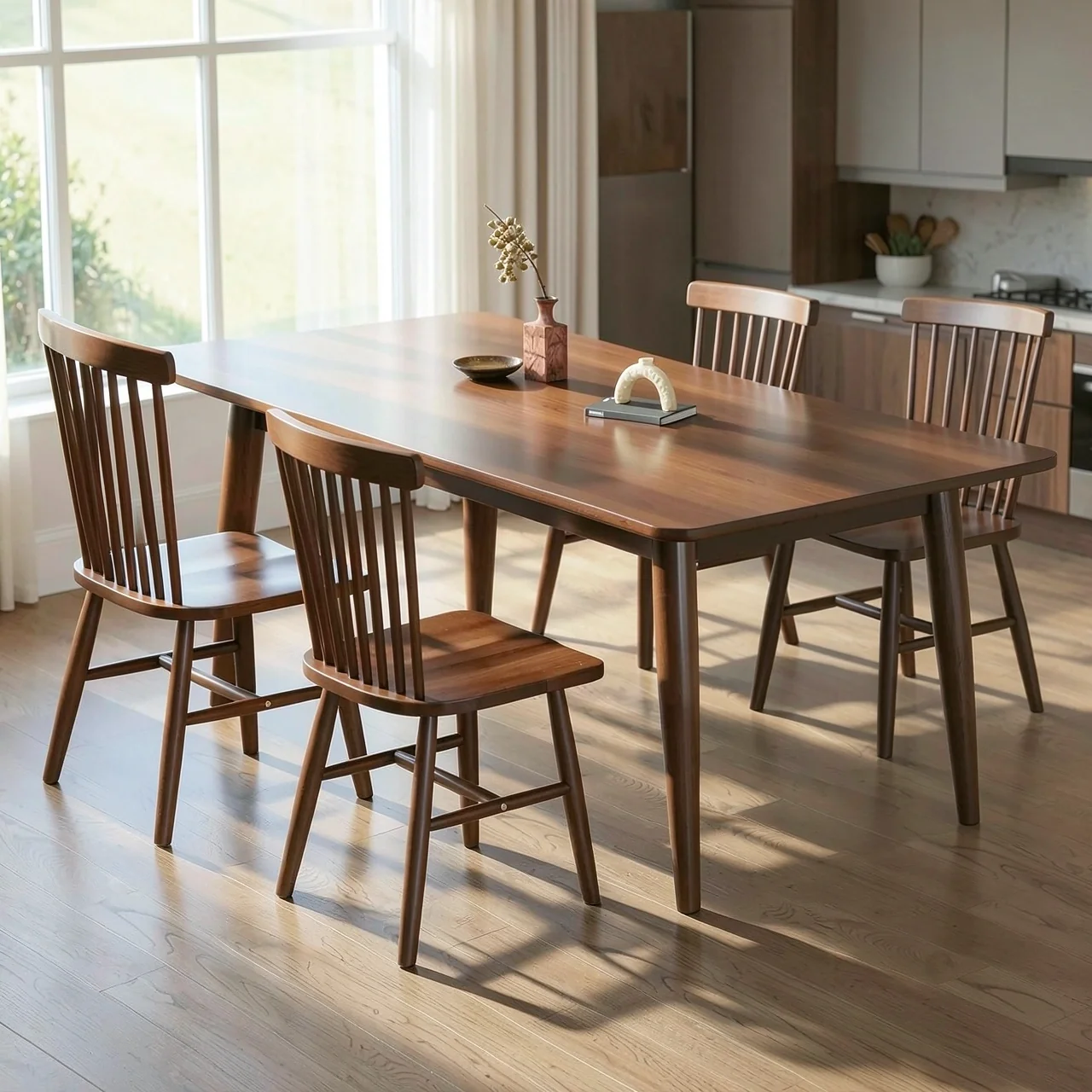 Обеденный стол 130x80 см с 4 стульями Windsor