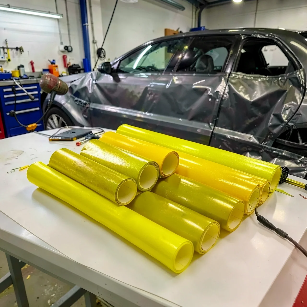 Пленка виниловая глянцевая желтая 0.3м
