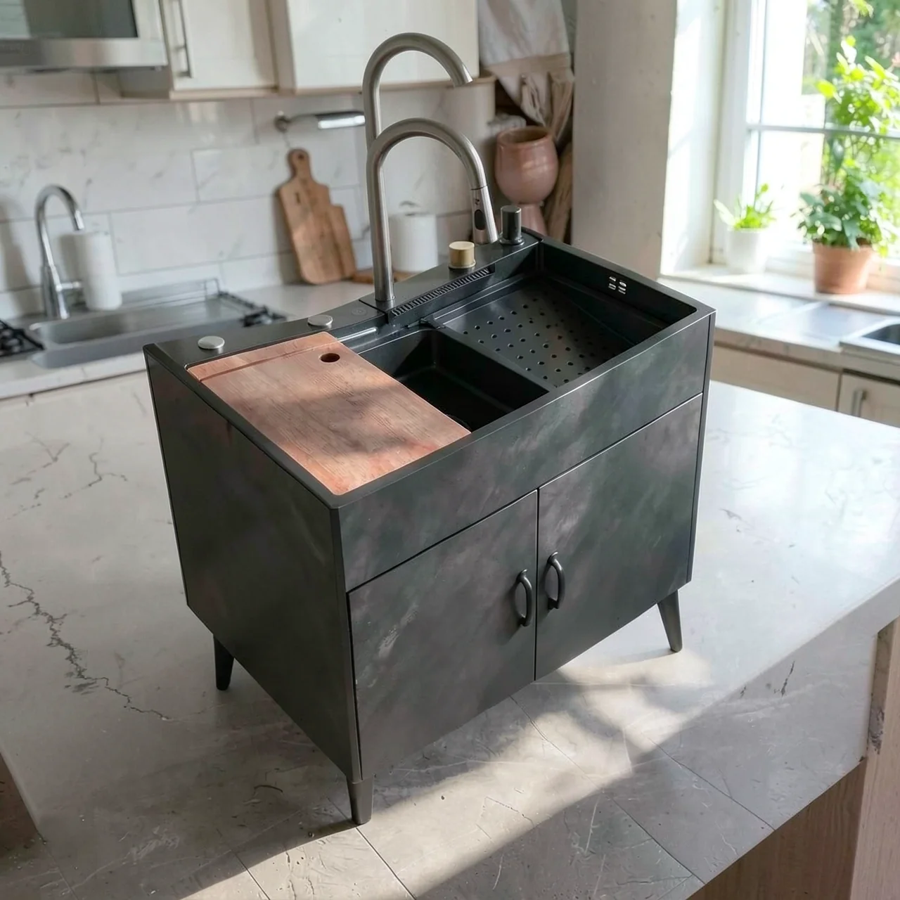 Мойка King Yilu 65x45 Нано-черный алмаз белая
