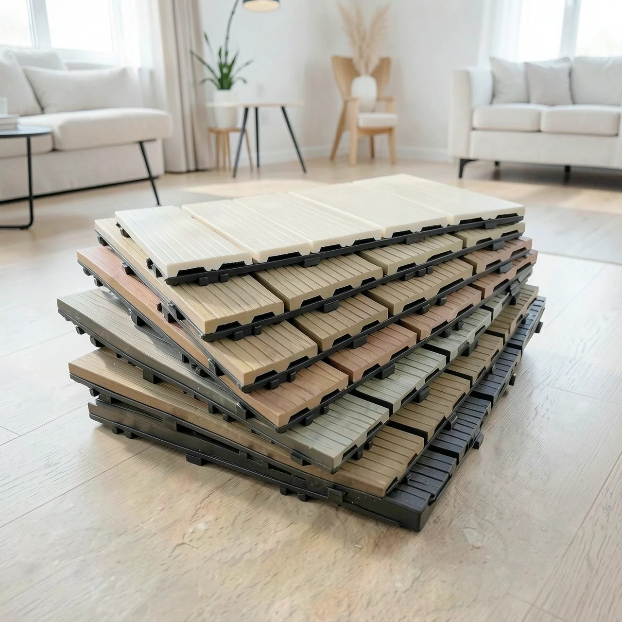 Декинг ДПК тиковый тиснение 30x30