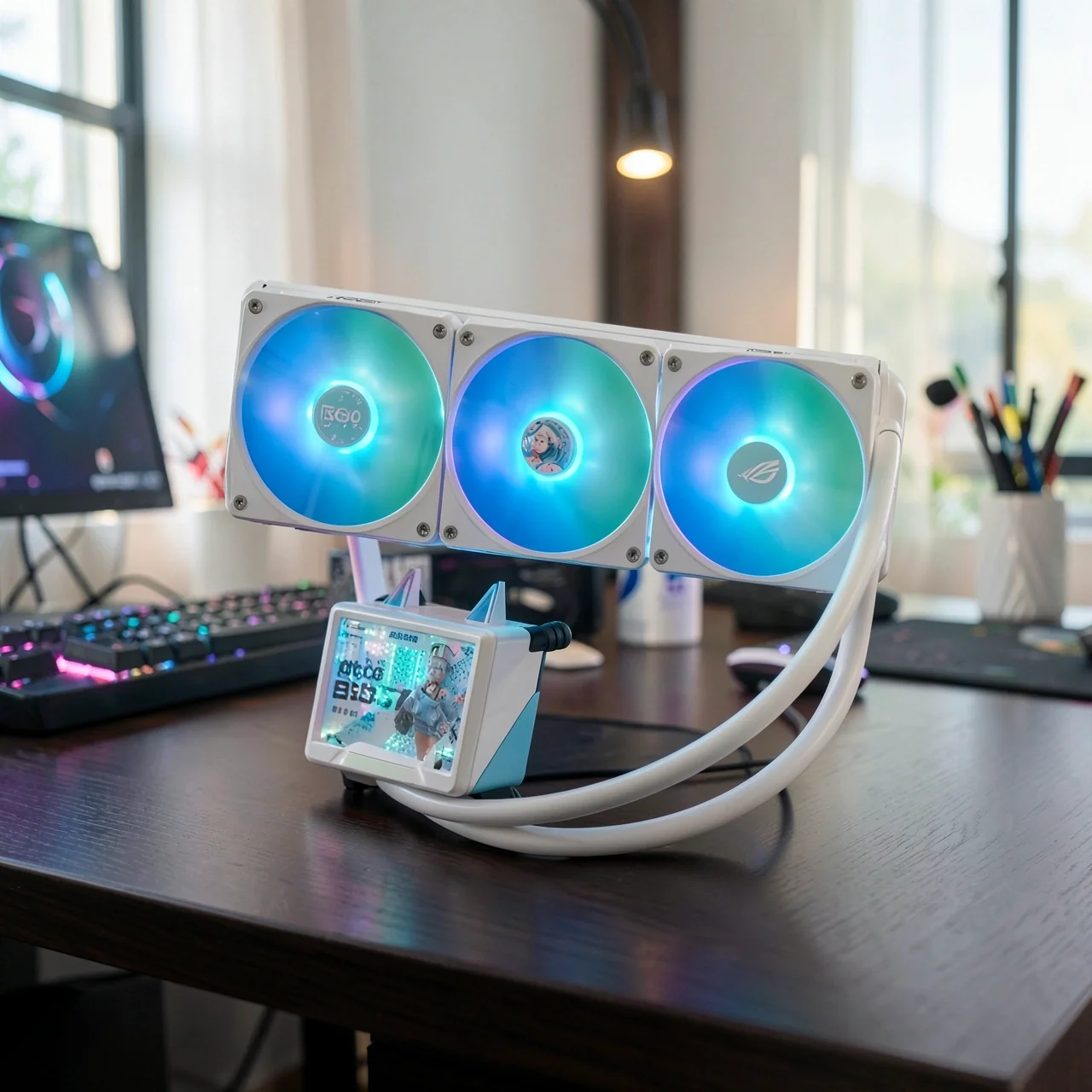СЖО ASUS ROG Strix Ryujin II 360 ARGB LCD белый комплект Genesis God и БП Platinum 1000W
