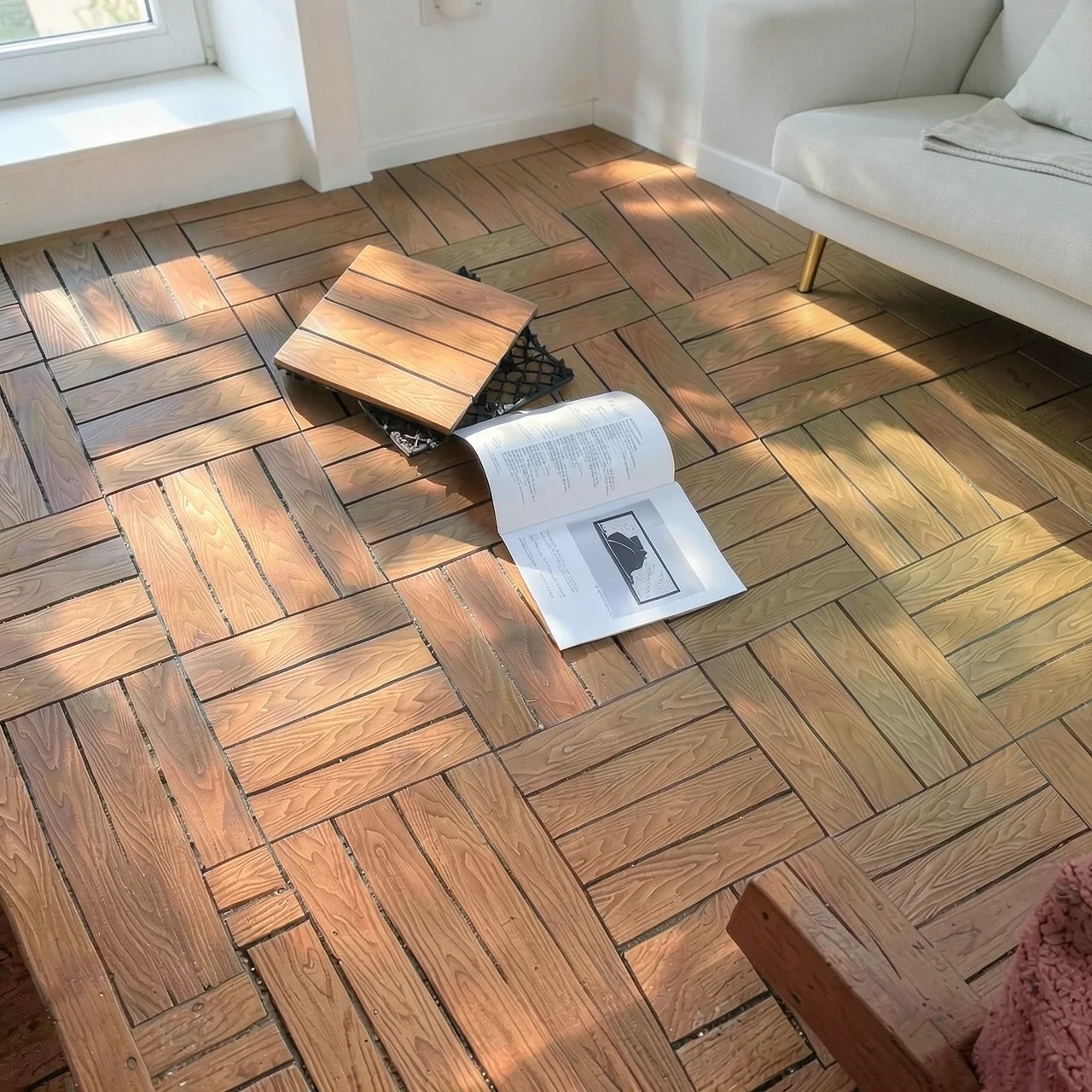 Террасная доска ДПК красное дерево 3D-рельеф 30x60