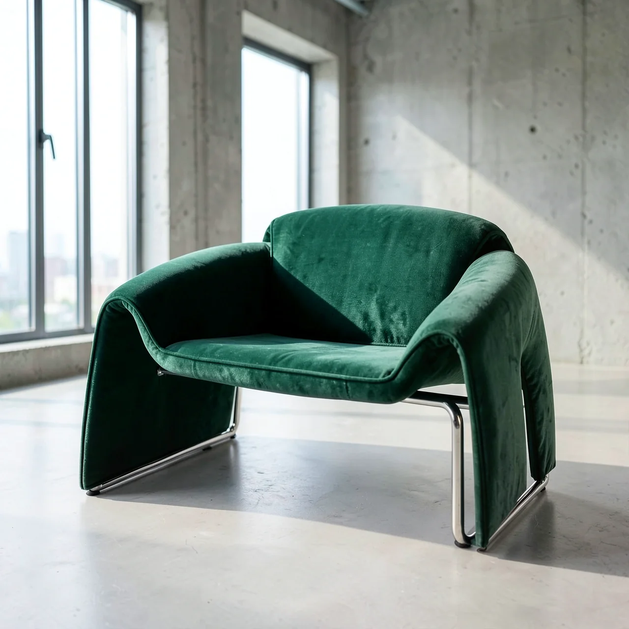 Кресло-диван Zuozuo Sofa зеленый чернильный бархат