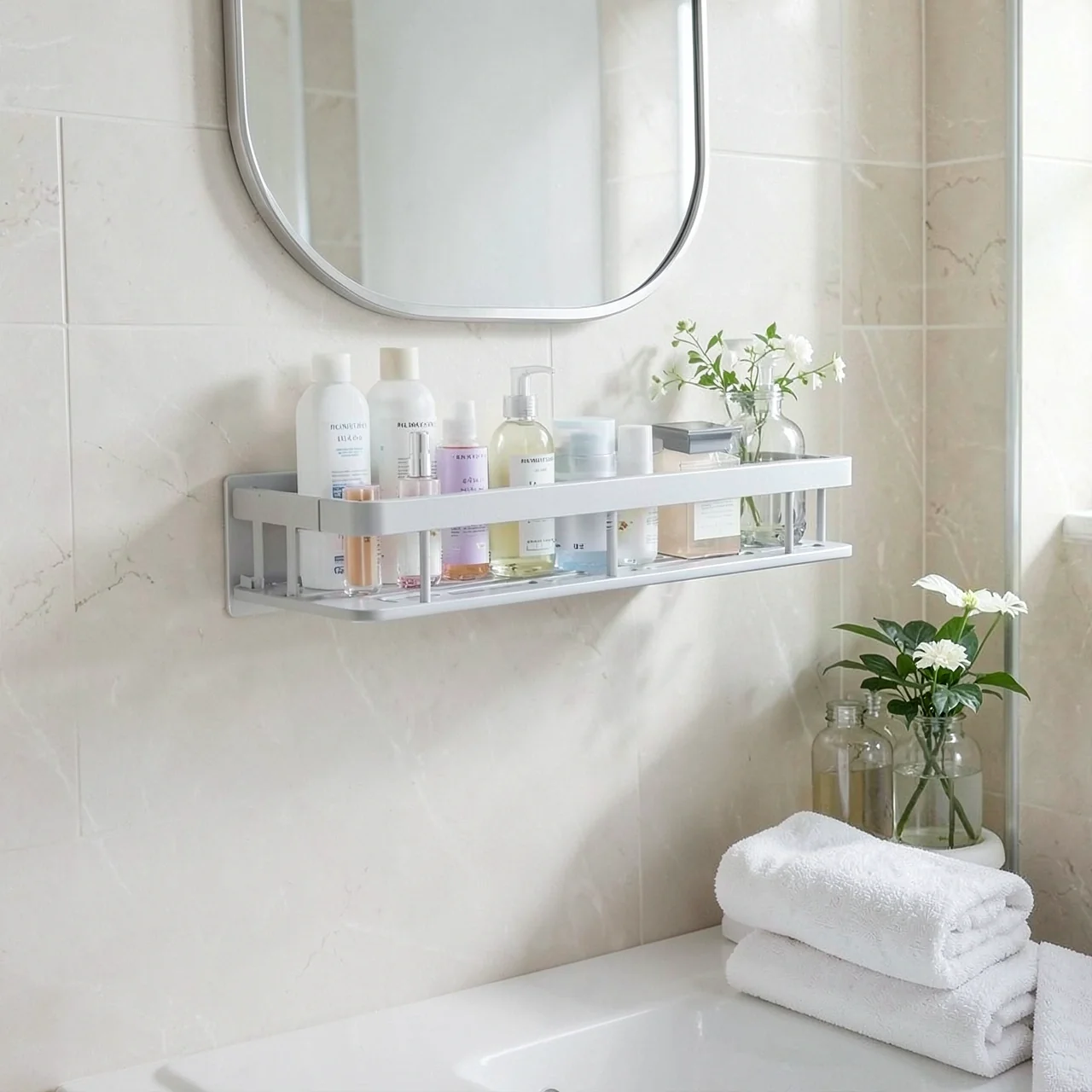 Полка для ванной белая 1 шт