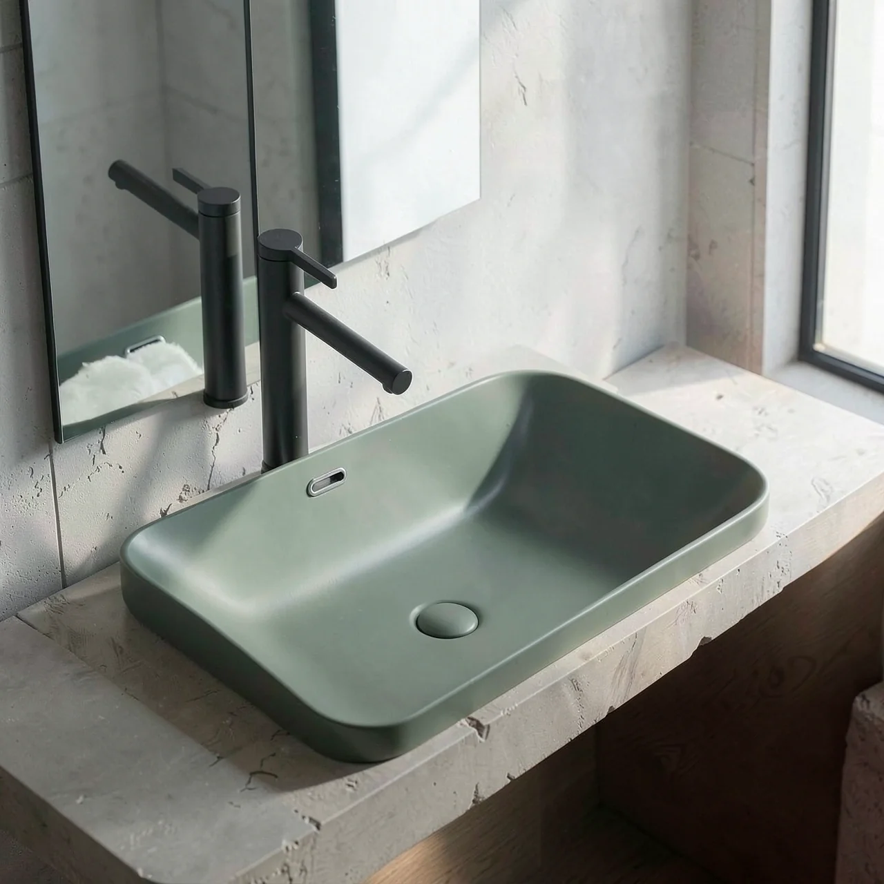 Раковина Montop CB894 белая 53x37 со смесителем
