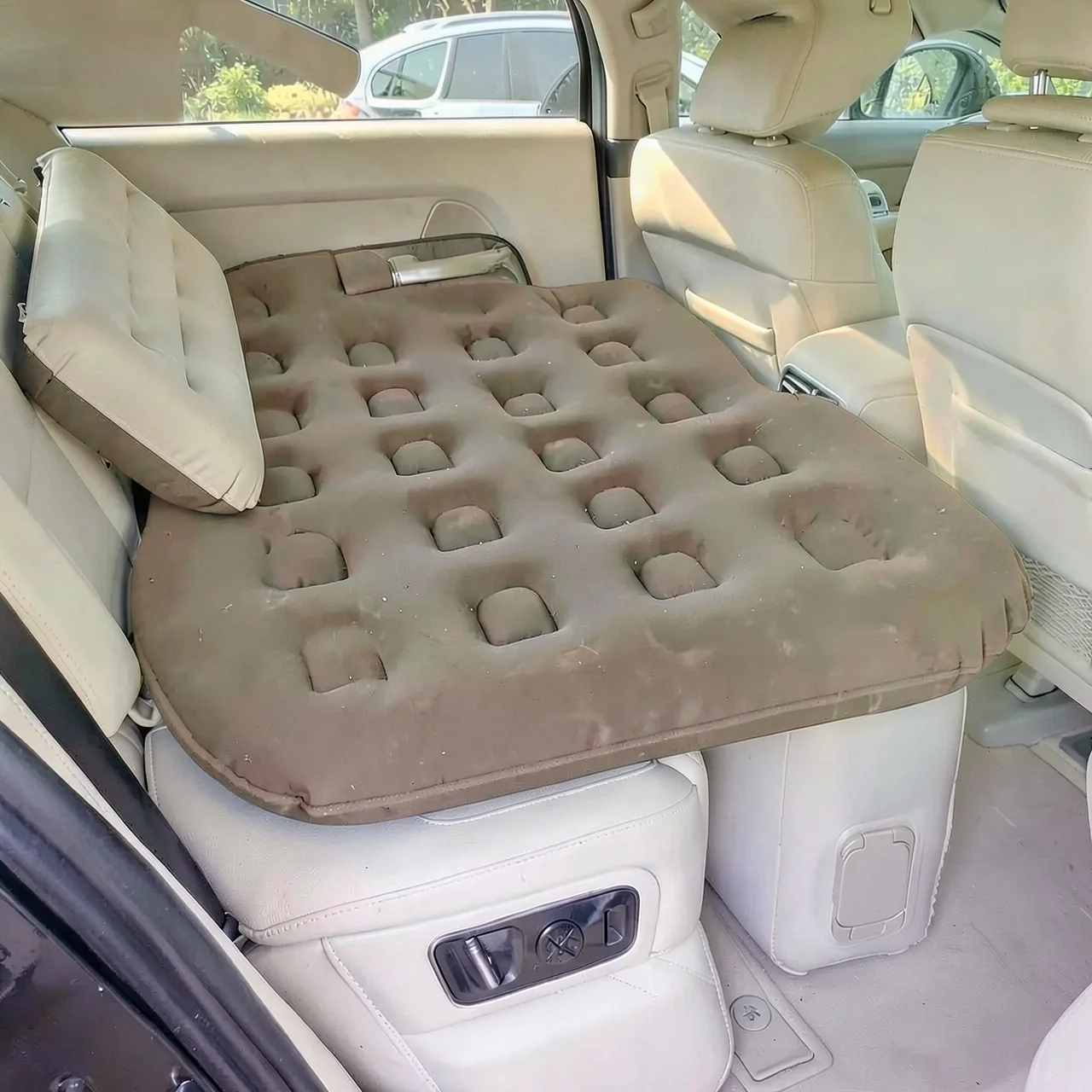 Автоматический надувной матрас Bymaocar BY-1750 бежевый с подсветкой