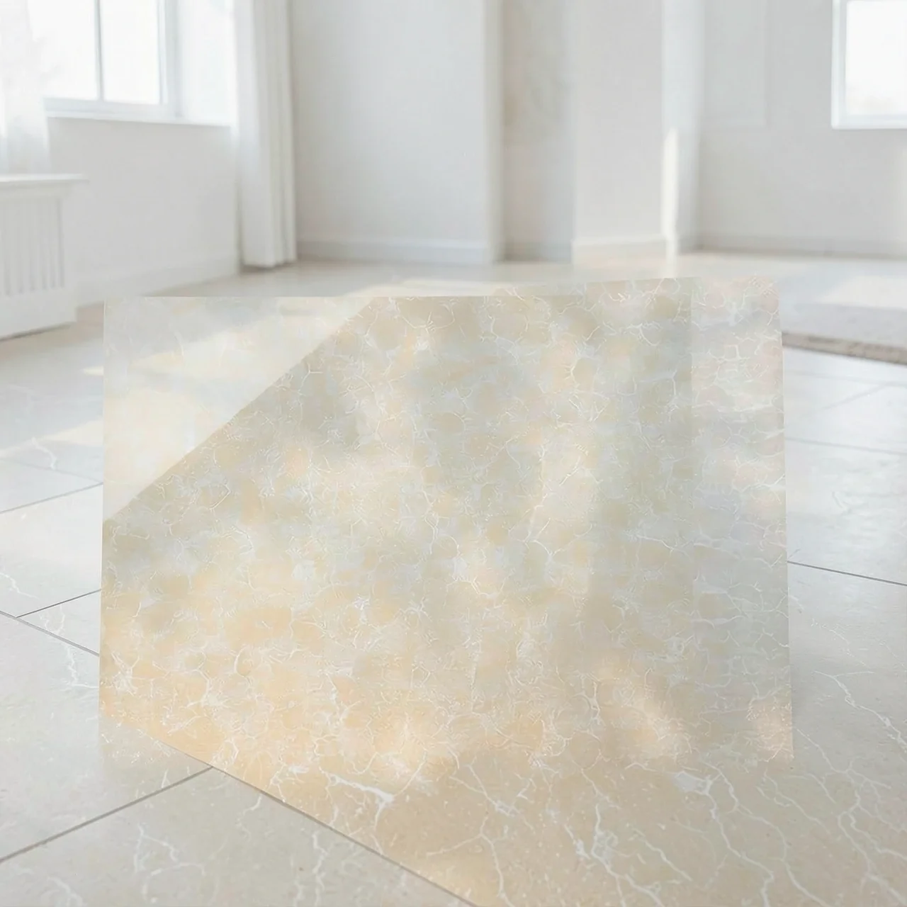 Плитка поликристаллическая белая Платиум 600x600x9