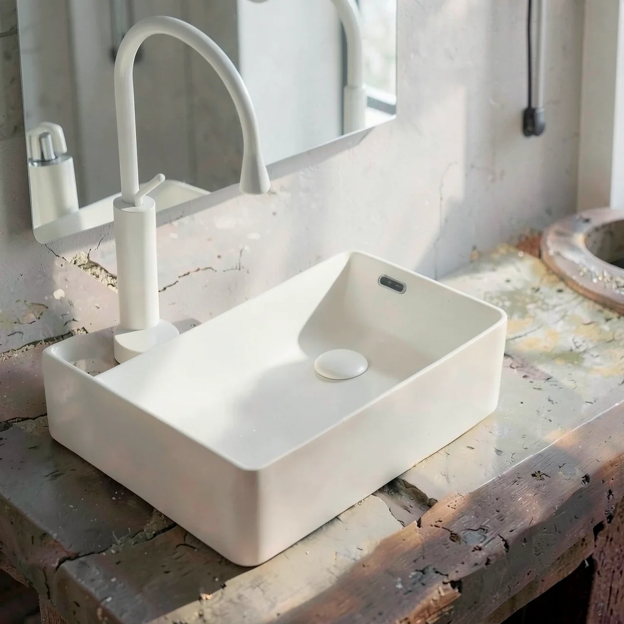 Раковина кремовая 61x35 без смесителя