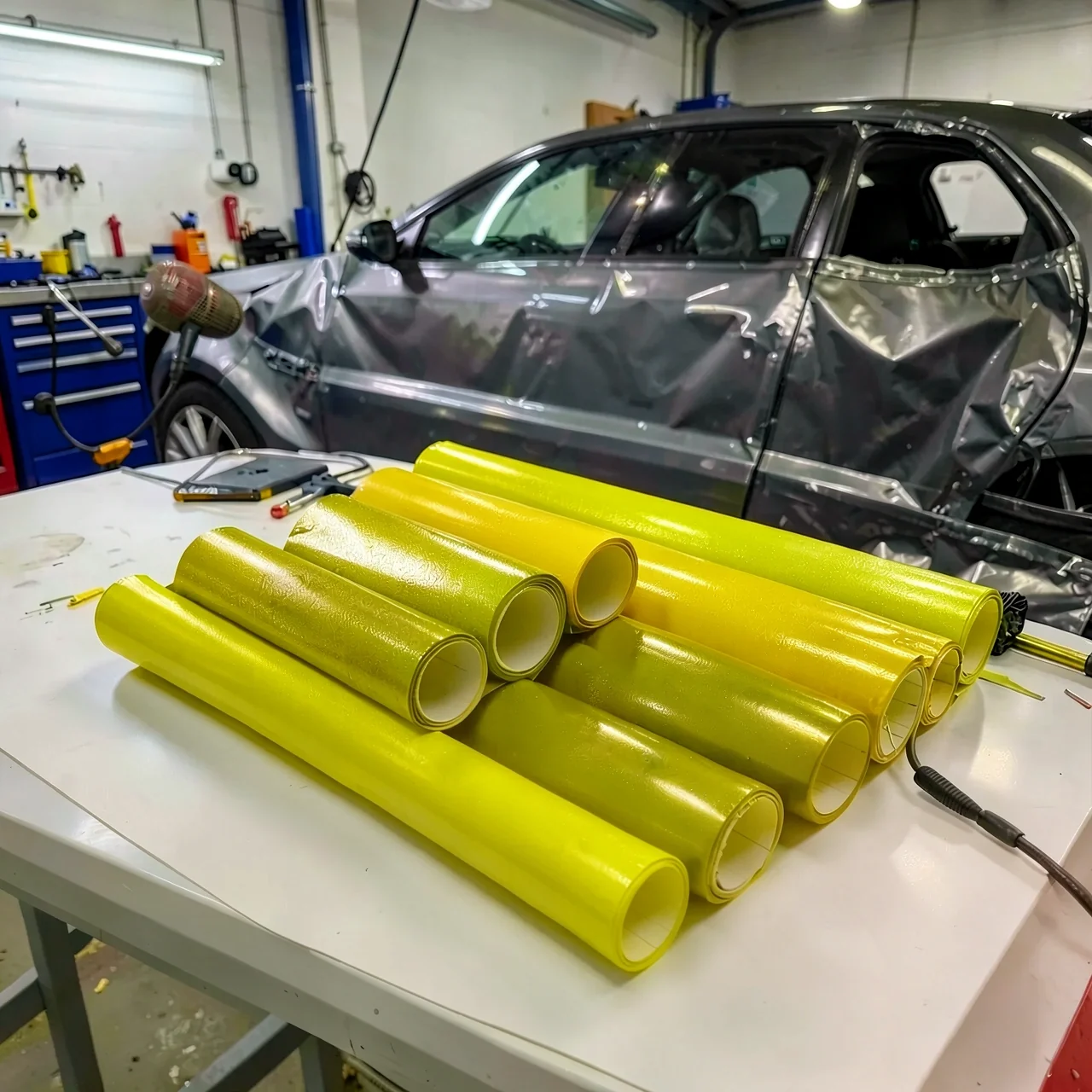 Пленка виниловая глянцевая салатовая 0.5м