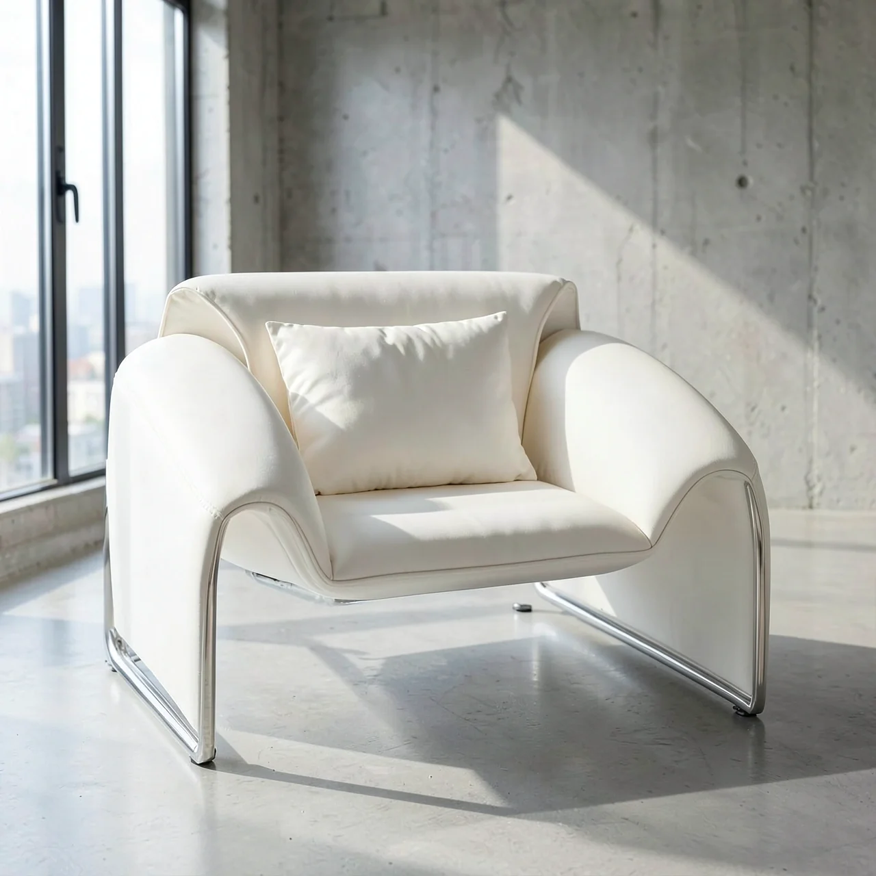 Кресло-диван Zuozuo Sofa белая кожа Mi-White