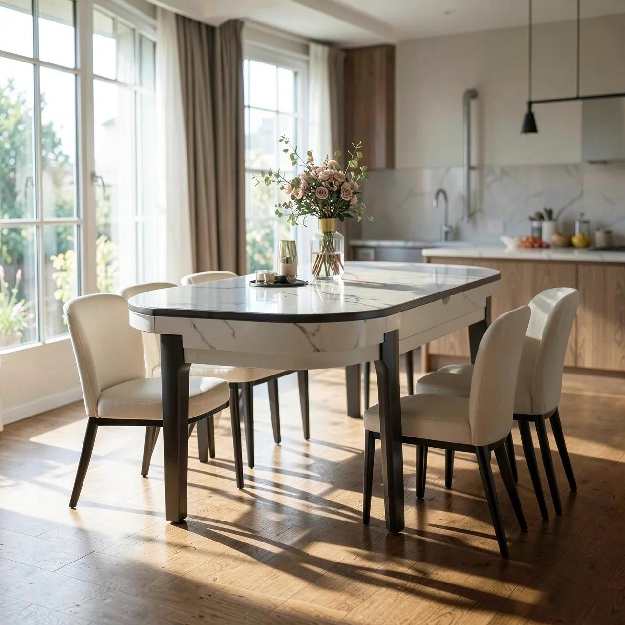 Стол с 6 стульями Beile 135см