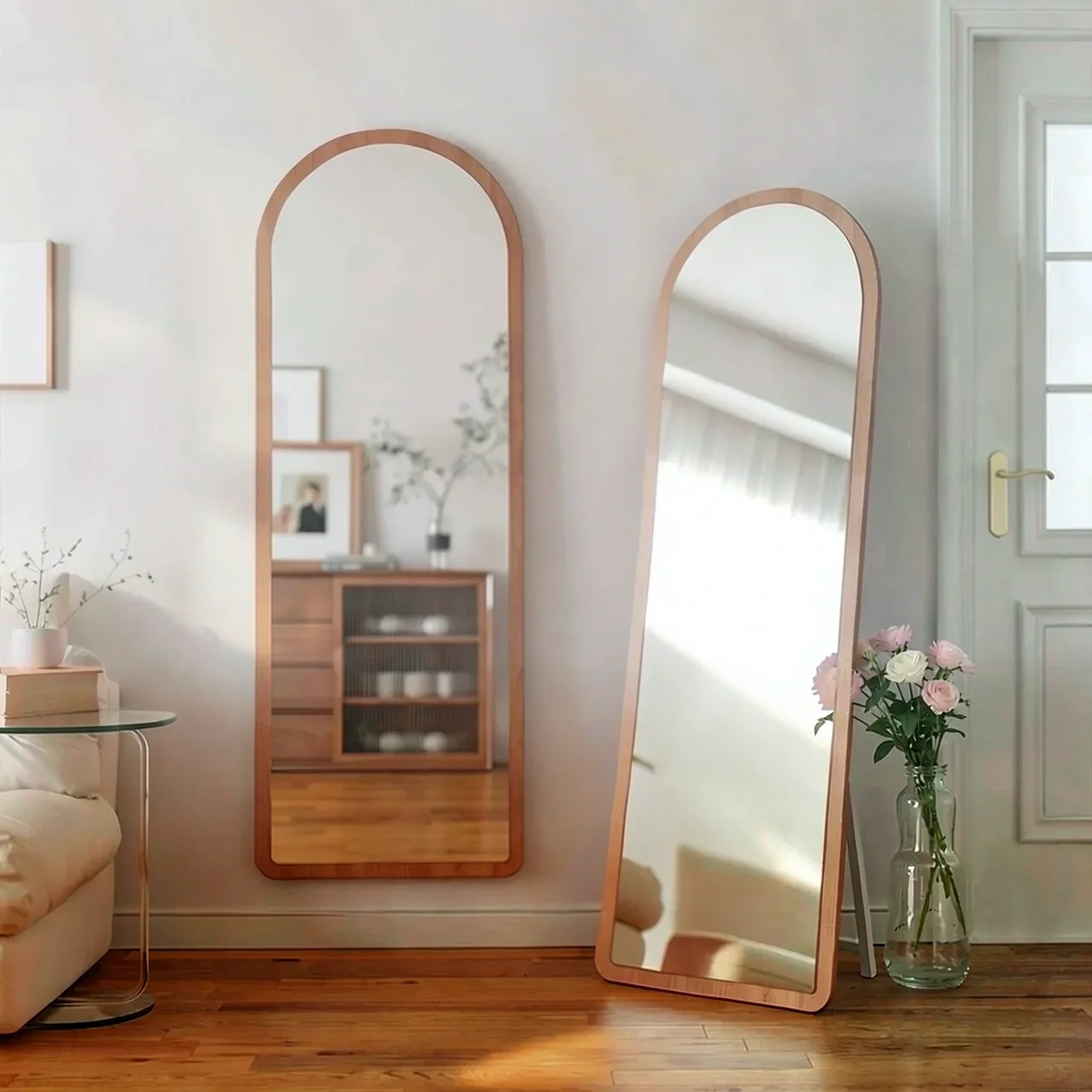 Зеркало SAMEDREAM арочное 160×40см орех