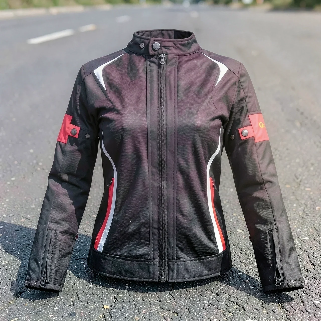 Мотокуртка женская зимняя красная 4XL