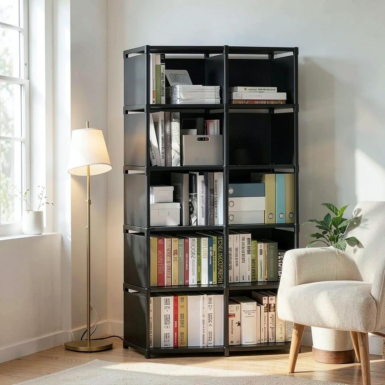 Стеллаж Simple Bookshelf 10 ячеек черный