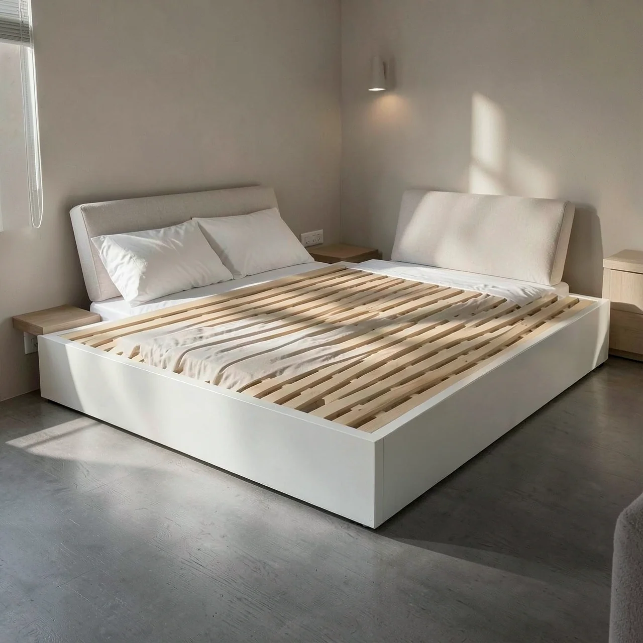 Кровать-татами белая 20см 1.2x2м