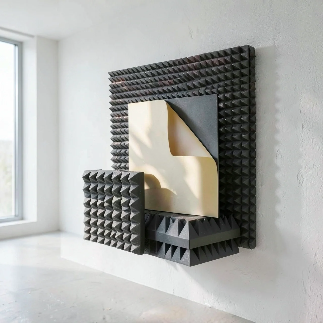 Поролон акустический 50x50x5 плотность 17 с клеем