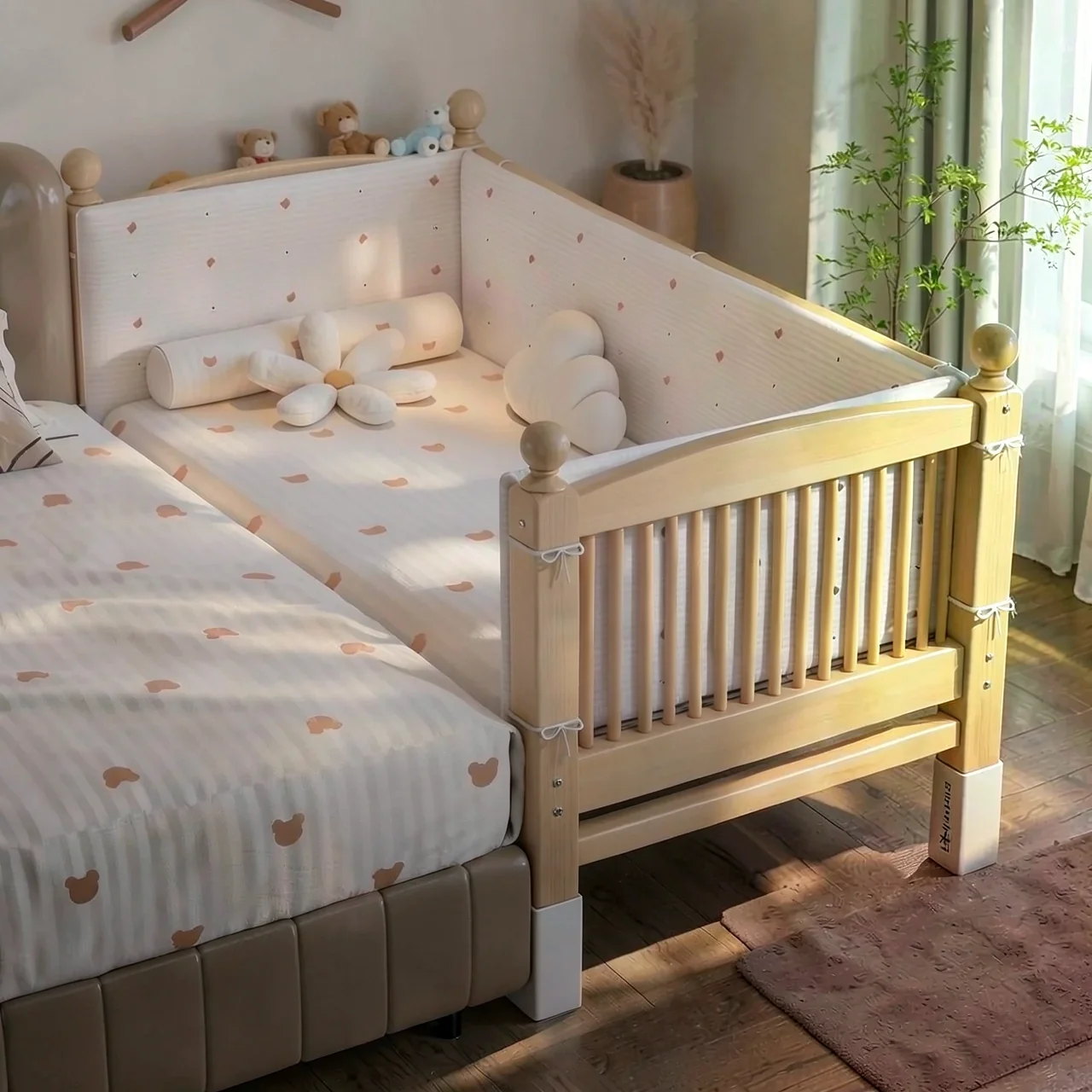 Ограждение Yuemu высокое трехстороннее бортик матрас 3см 150x50