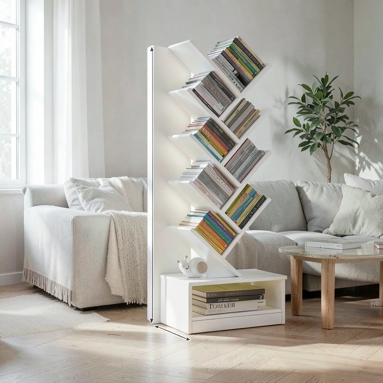 Стеллаж книжный Теплый белый 120 см
