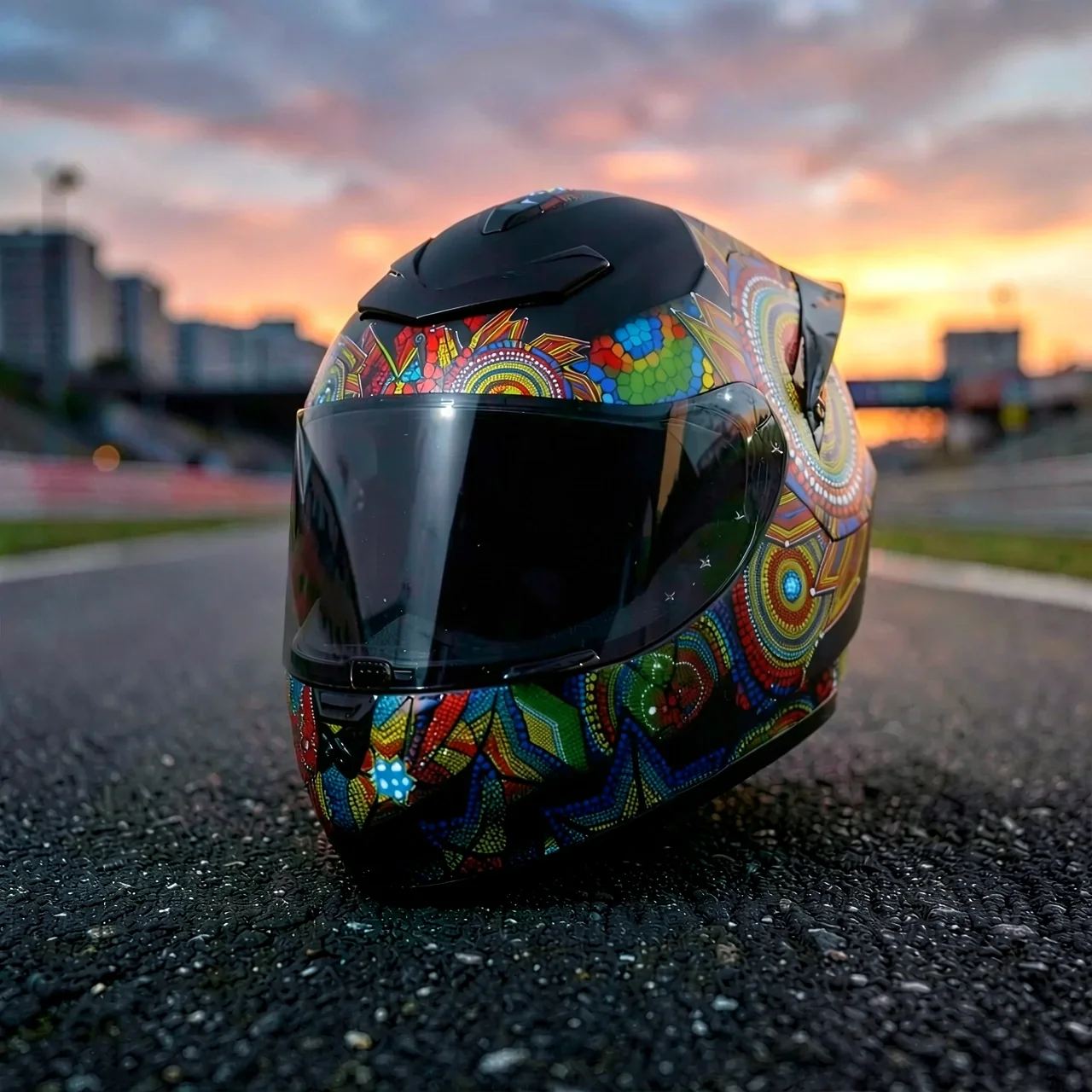 Шлем QKE RR Racing зеленый импульс