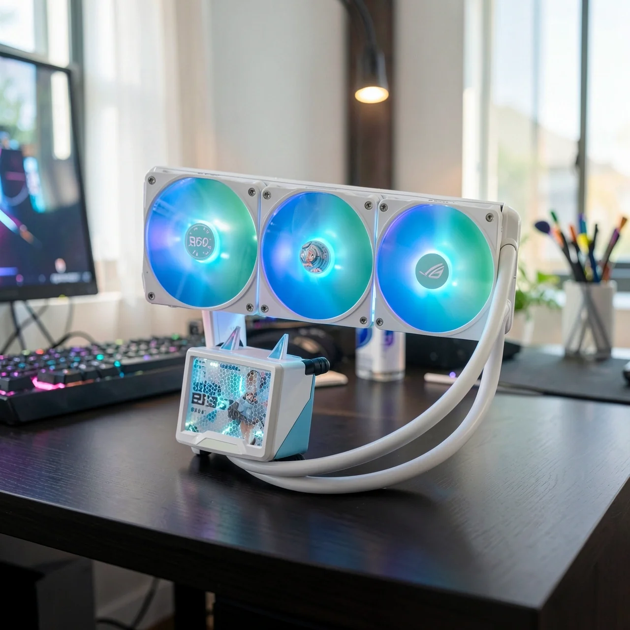 СЖО ASUS ROG Strix Ryujin II 360 ARGB LCD белый комплект GT502 и БП Platinum 1000W