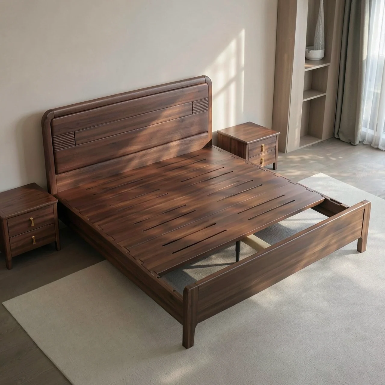 Кровать с лакированным основанием 150x200
