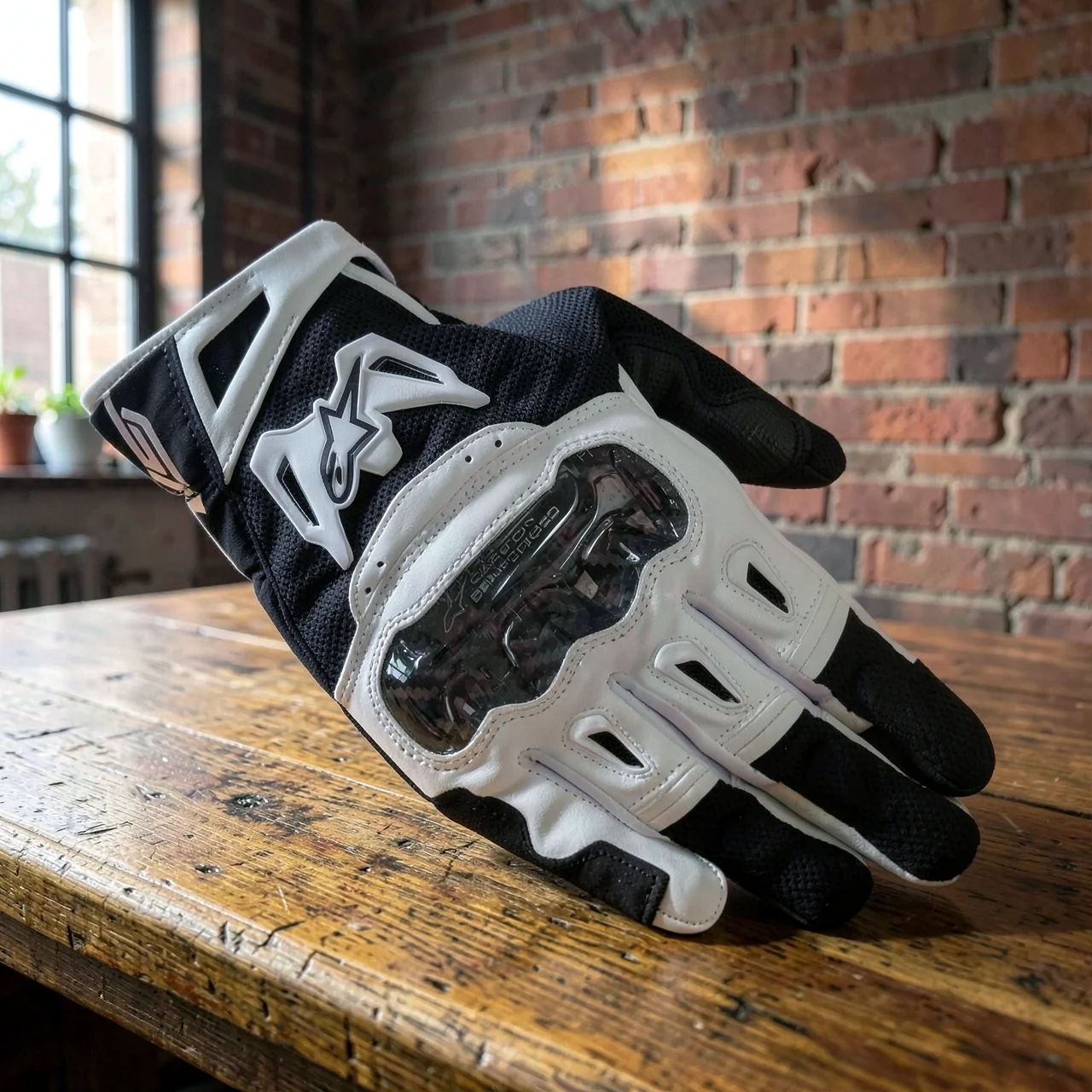 Мотоперчатки Alpinestars SMX-2 Air Carbon V2 черно-белые S