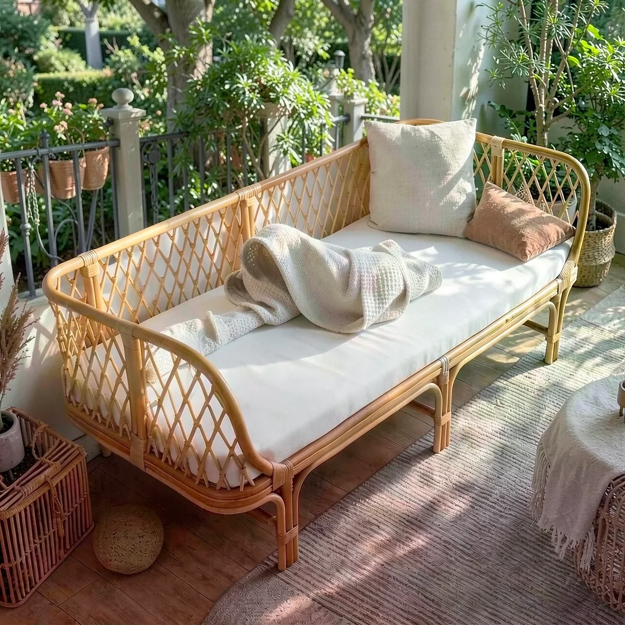 Диван из ротанга T-011 трехместный круглый