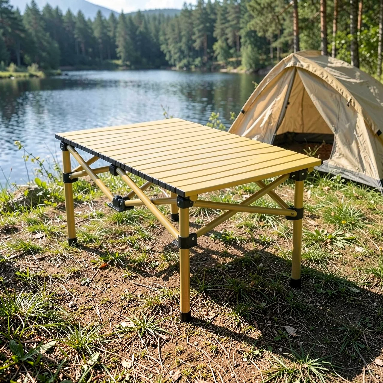 Стол походный Other Homes прямоугольный желтый 95x55x50