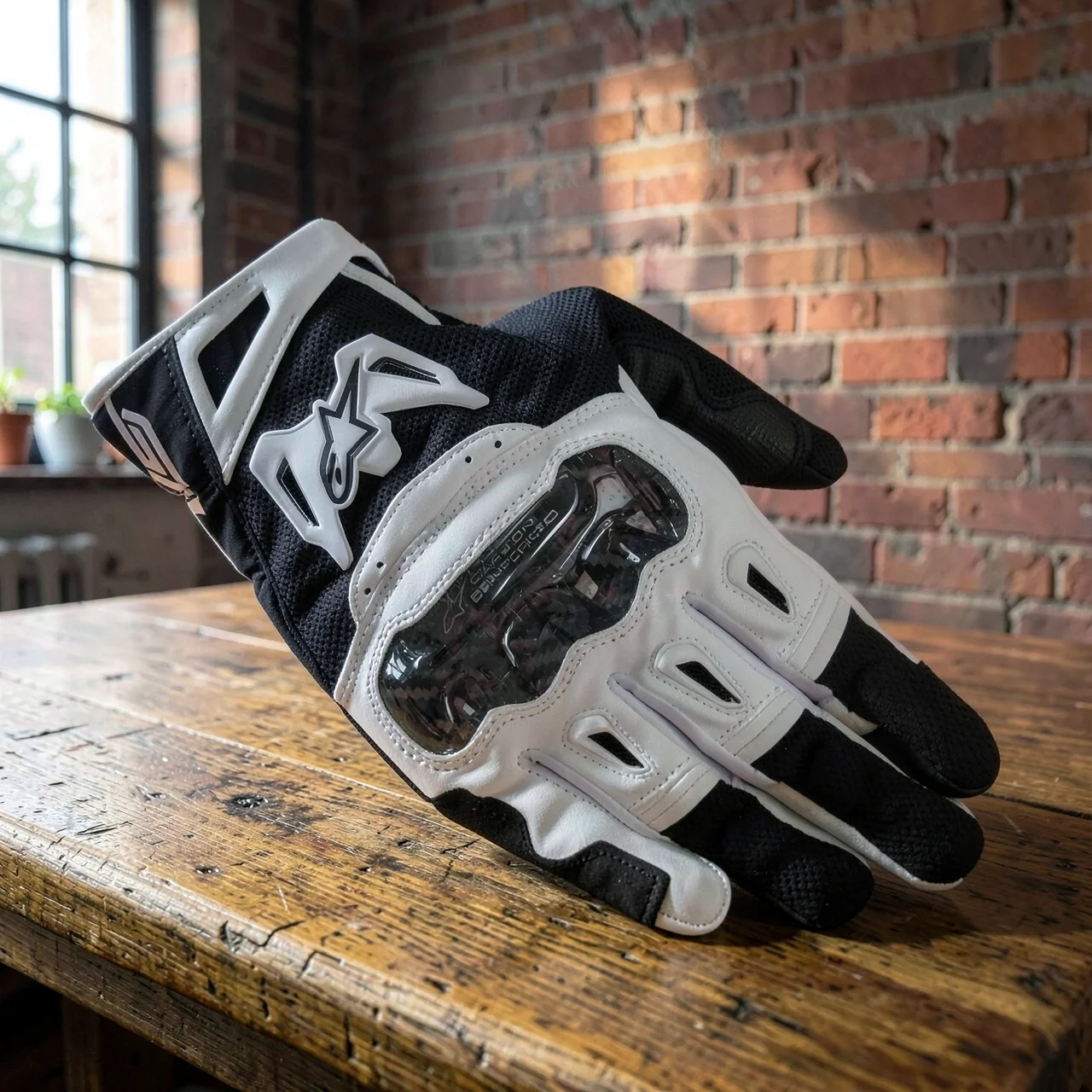 Мотоперчатки Alpinestars SMX-2 Air Carbon V2 черно-белые 2XL